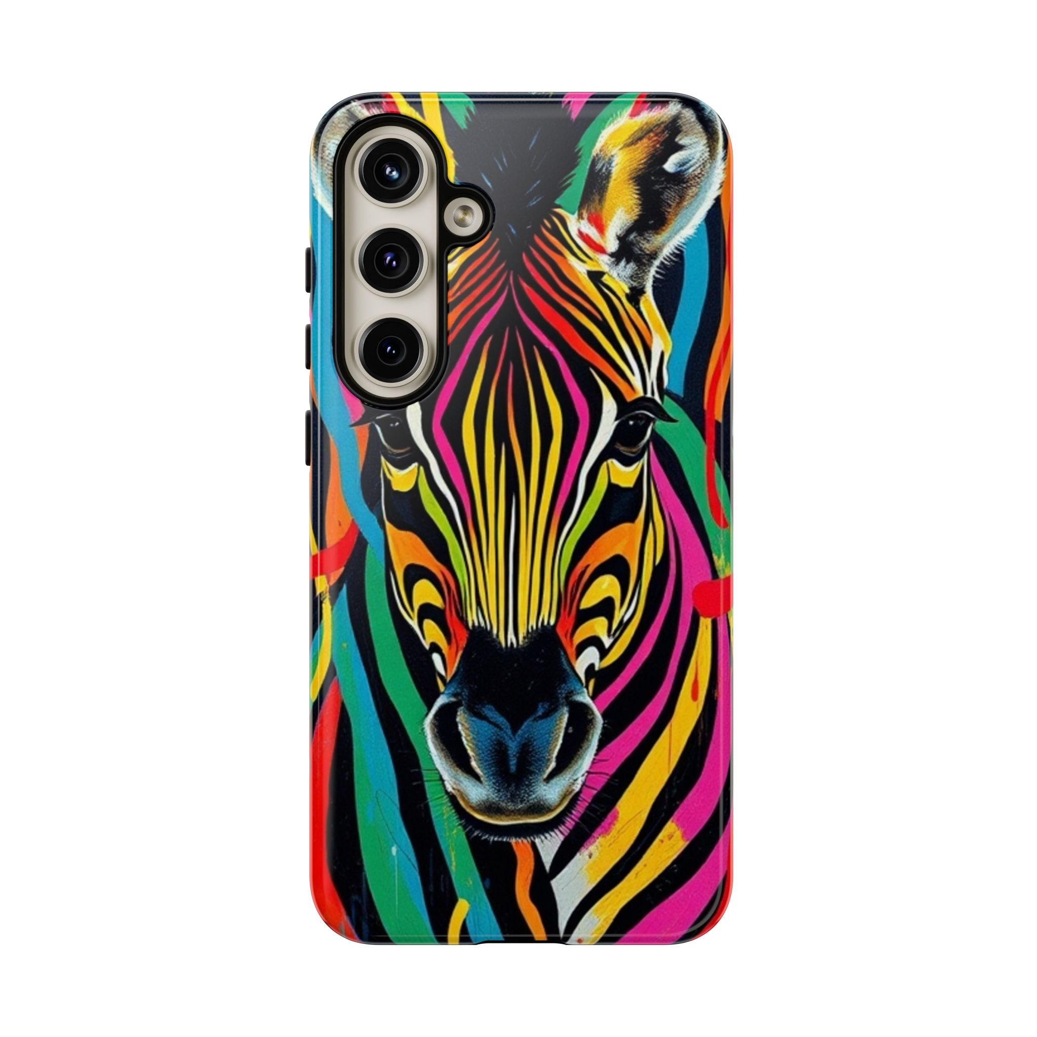 Android OR iPhone Compatible Cases - Rainbow Zebra Design - Unique Tough Cases