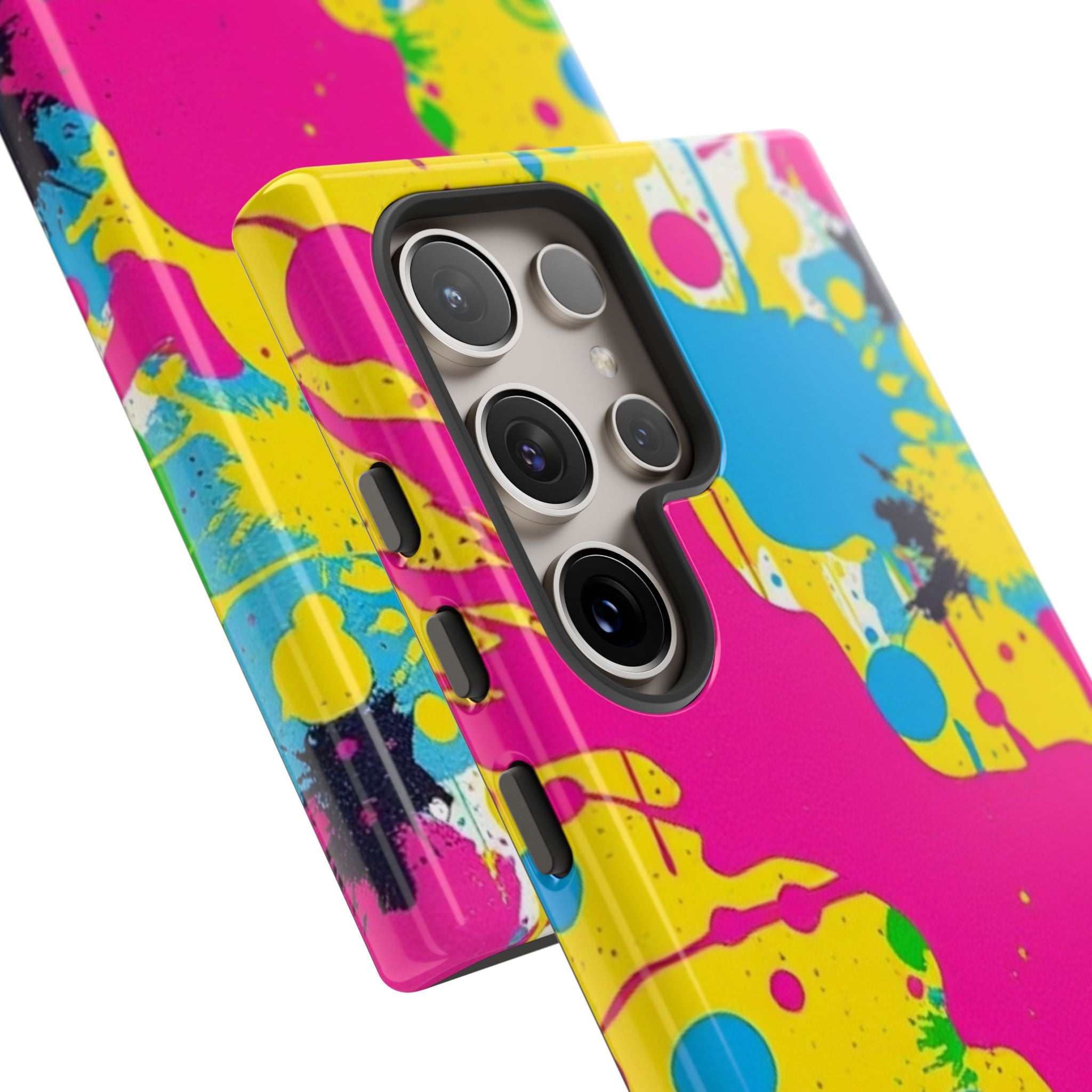 Android OR iPhone Compatible Cases - Crazy Retro Color Splash Design - Unique Tough Cases