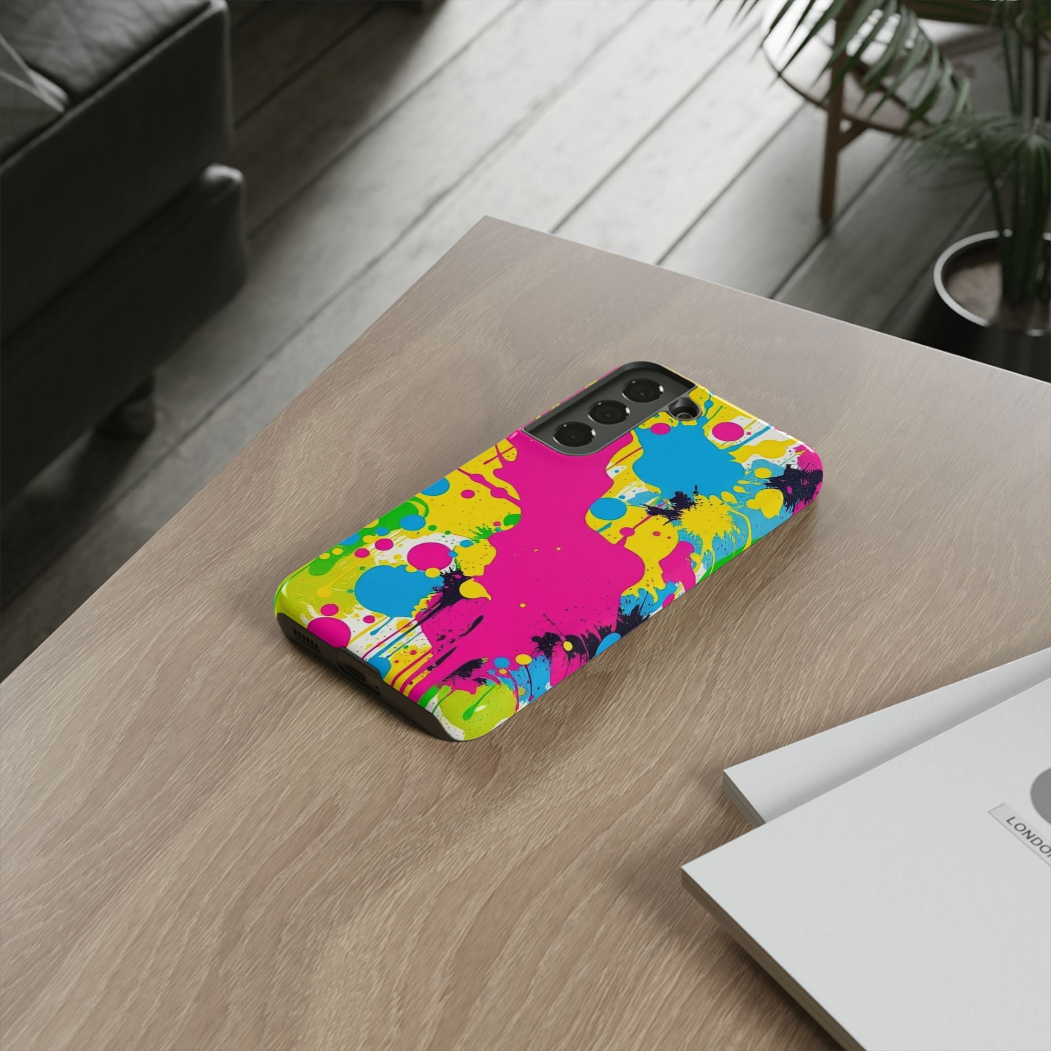 Android OR iPhone Compatible Cases - Crazy Retro Color Splash Design - Unique Tough Cases