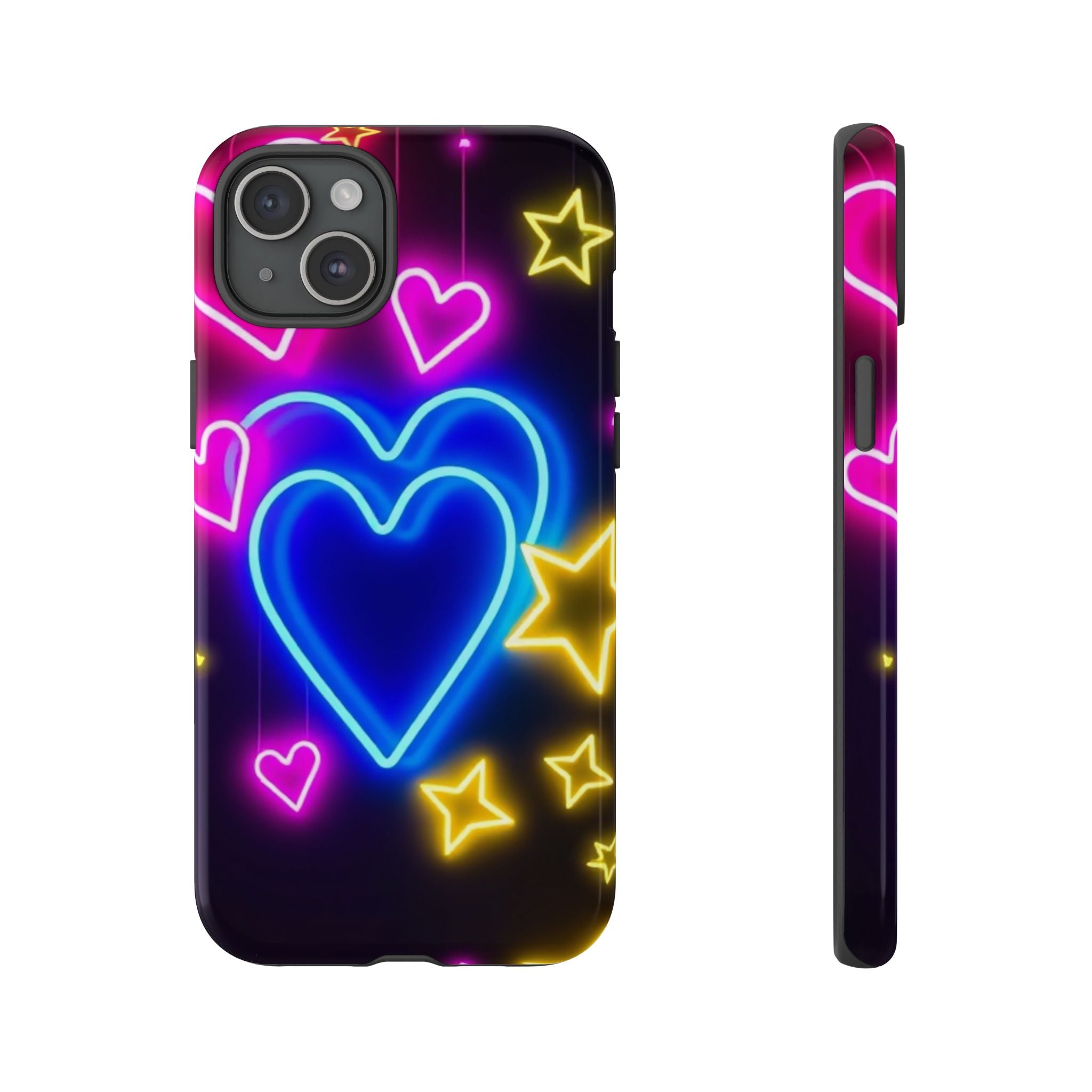 Android OR iPhone Compatible Cases - Neon Love Design - Unique Tough Cases