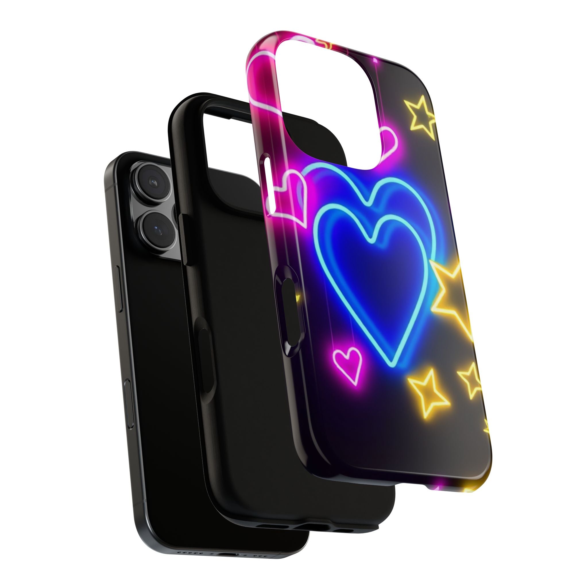 Android OR iPhone Compatible Cases - Neon Love Design - Unique Tough Cases