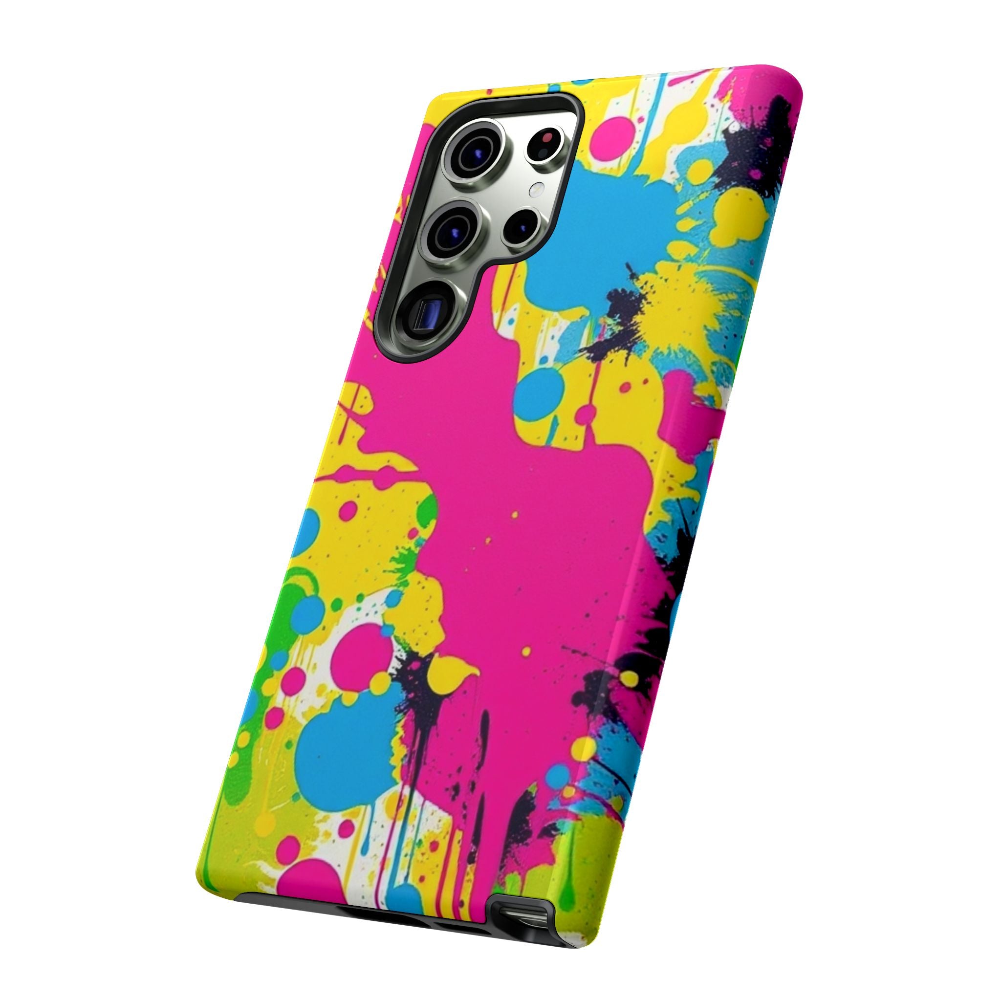 Android OR iPhone Compatible Cases - Crazy Retro Color Splash Design - Unique Tough Cases