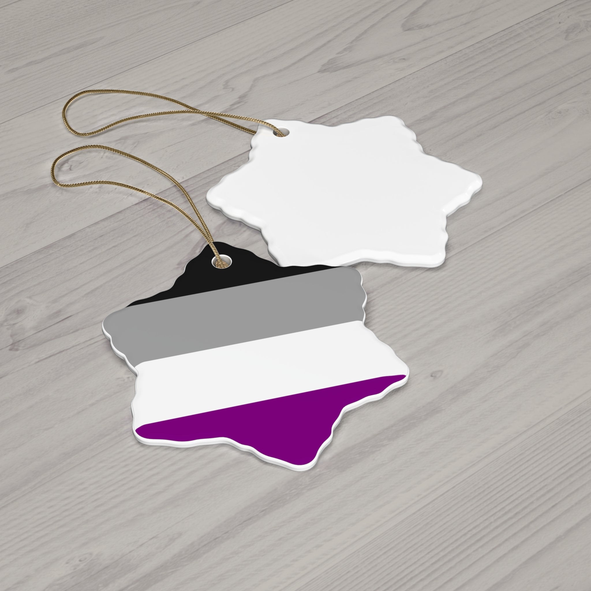 Asexual Pride-Themed Ceramic Ornament Set - 4 Unique Shapes for Celebrations and Decor
