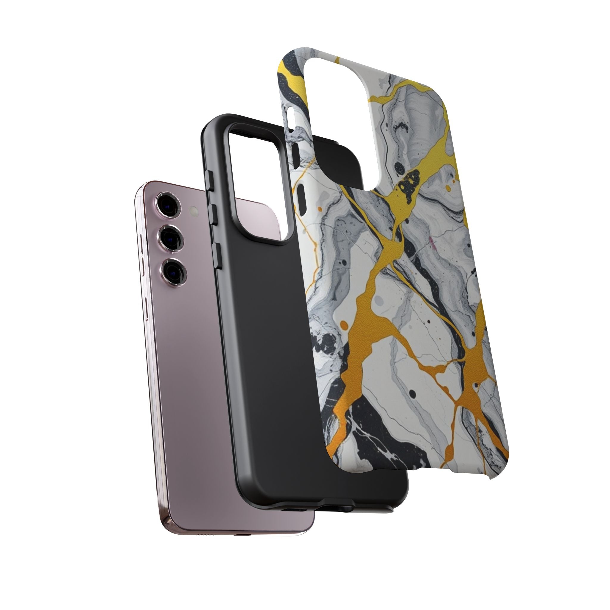 Beautiful Marble and Gold Design Tough Cases For Android & iPhone