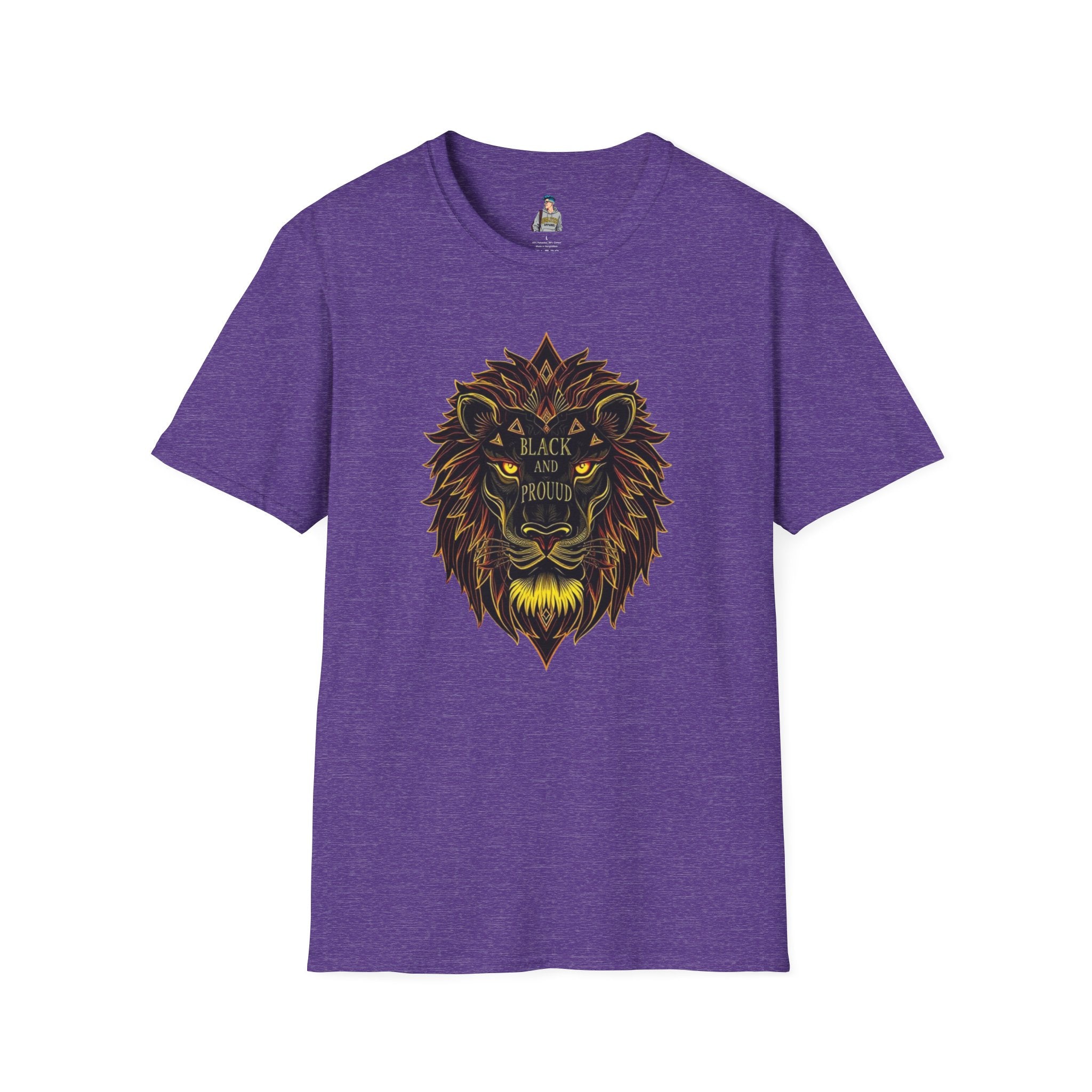 Black & Proud Lion Softstyle T-Shirt - Unisex Graphic Tee