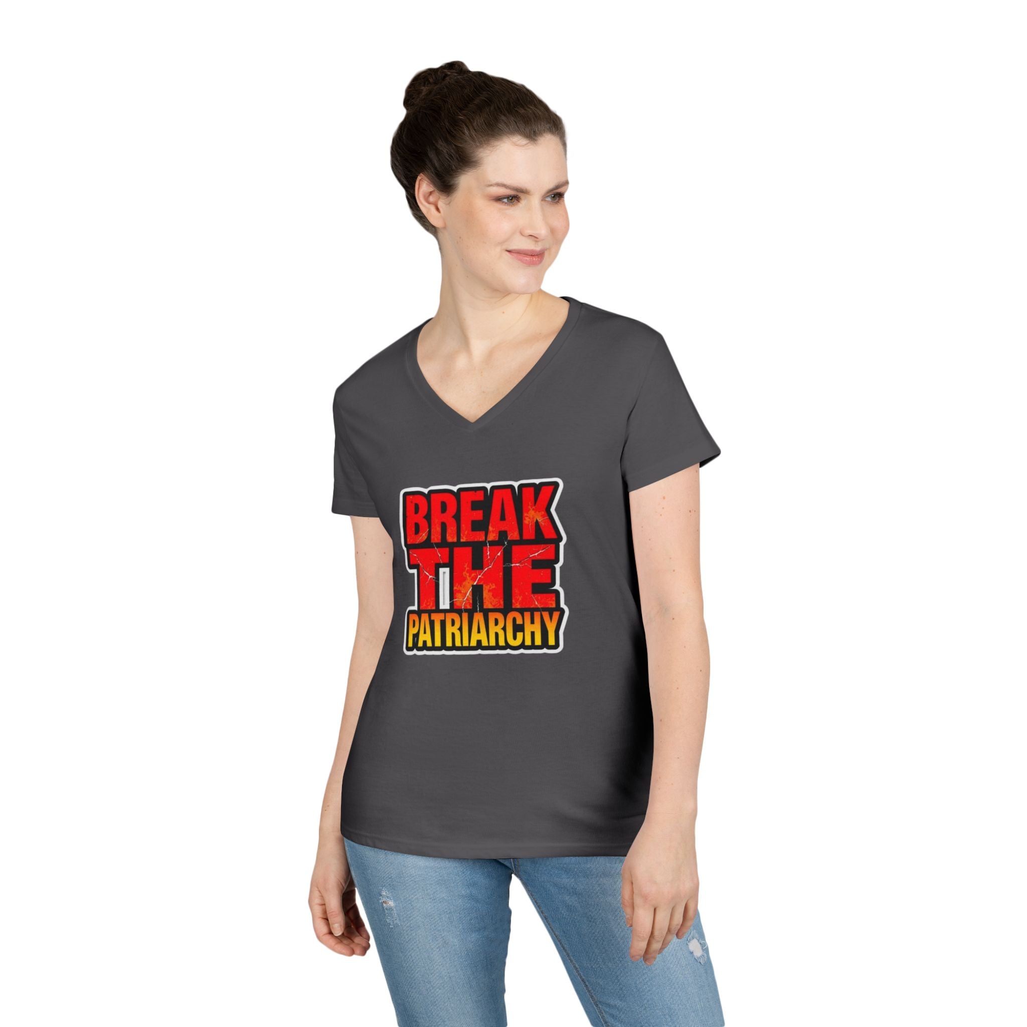 Women's Empowerment V-Neck T-Shirt - Break The Patriarchy