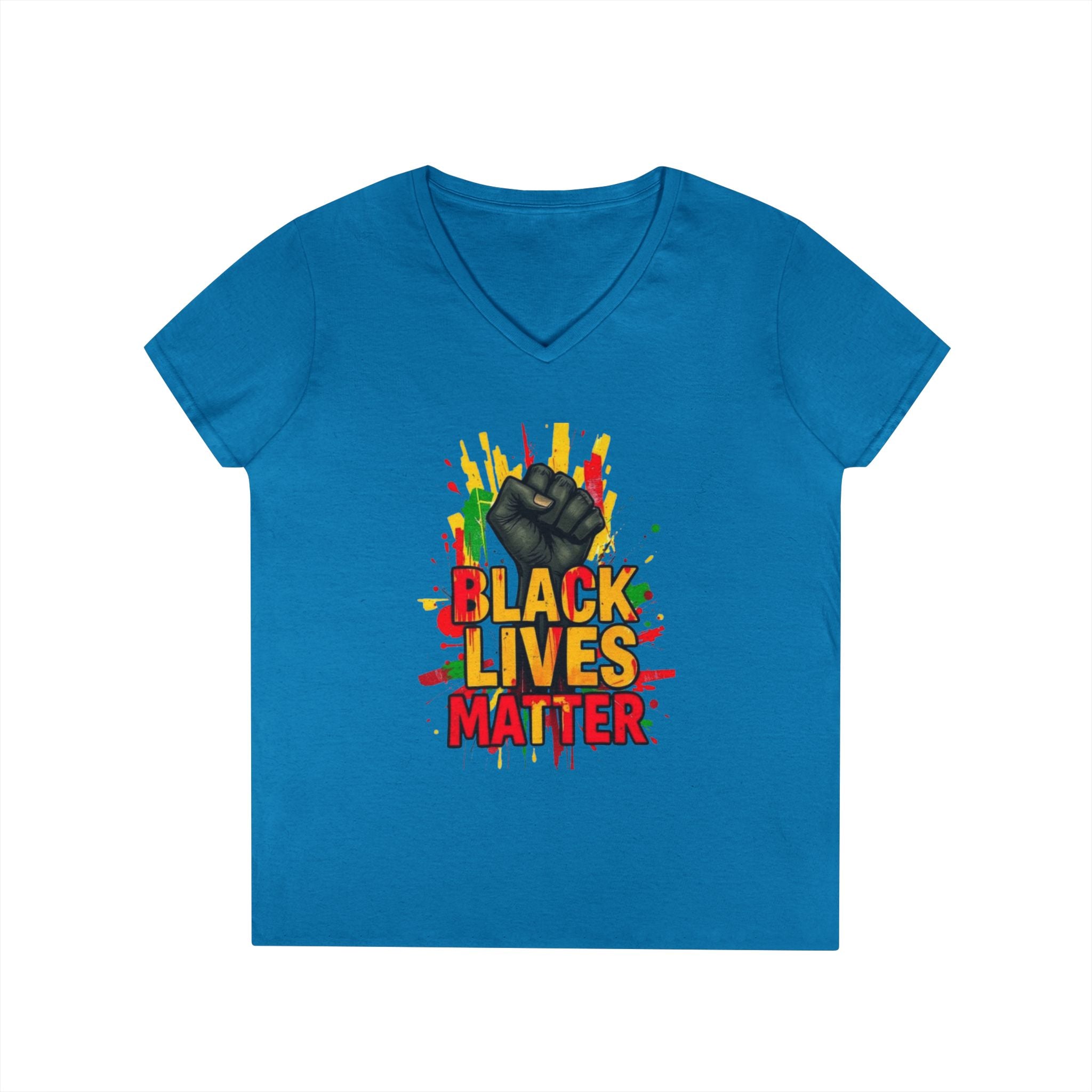 Empowering Ladies' V-Neck T-Shirt | Black Lives Matter Design