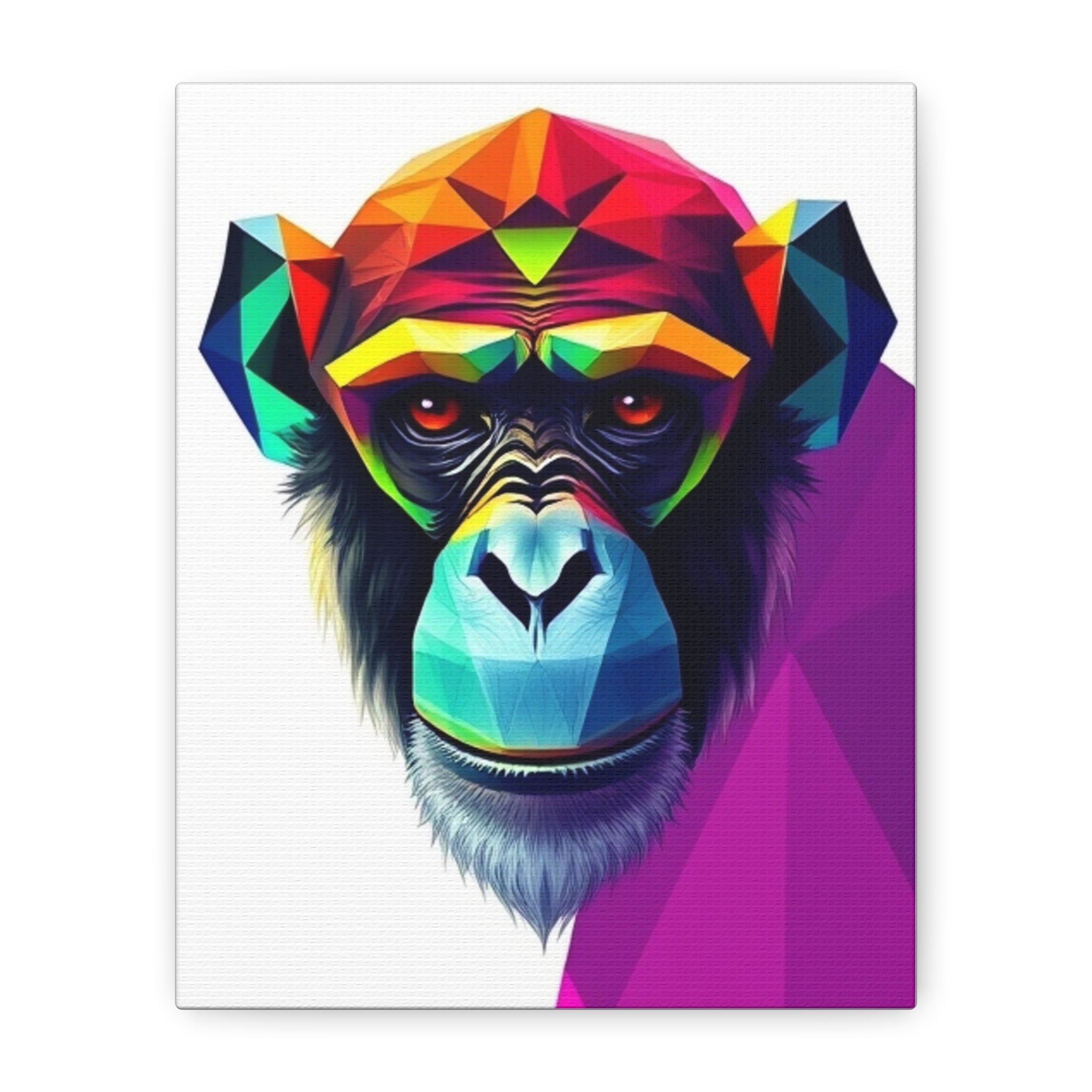Colorful Chimpanzee Canvas Art - Vibrant Wall Decor for Animal Lovers