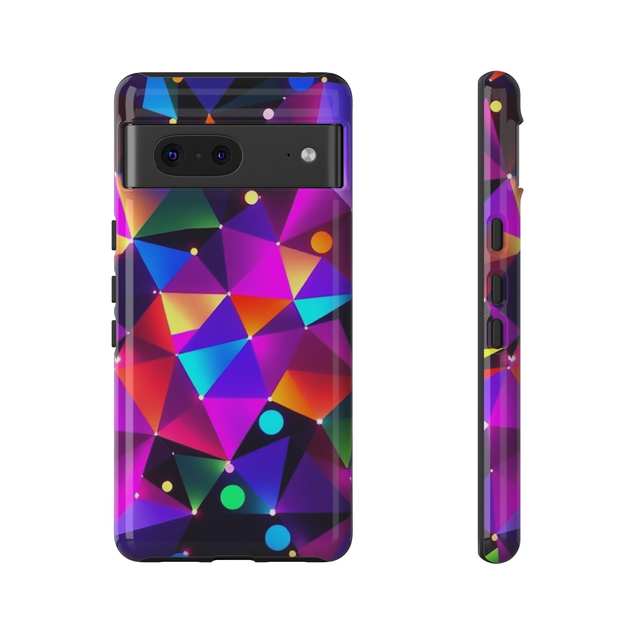Android OR iPhone Compatible Cases - Colorful Angles Design - Unique Tough Cases