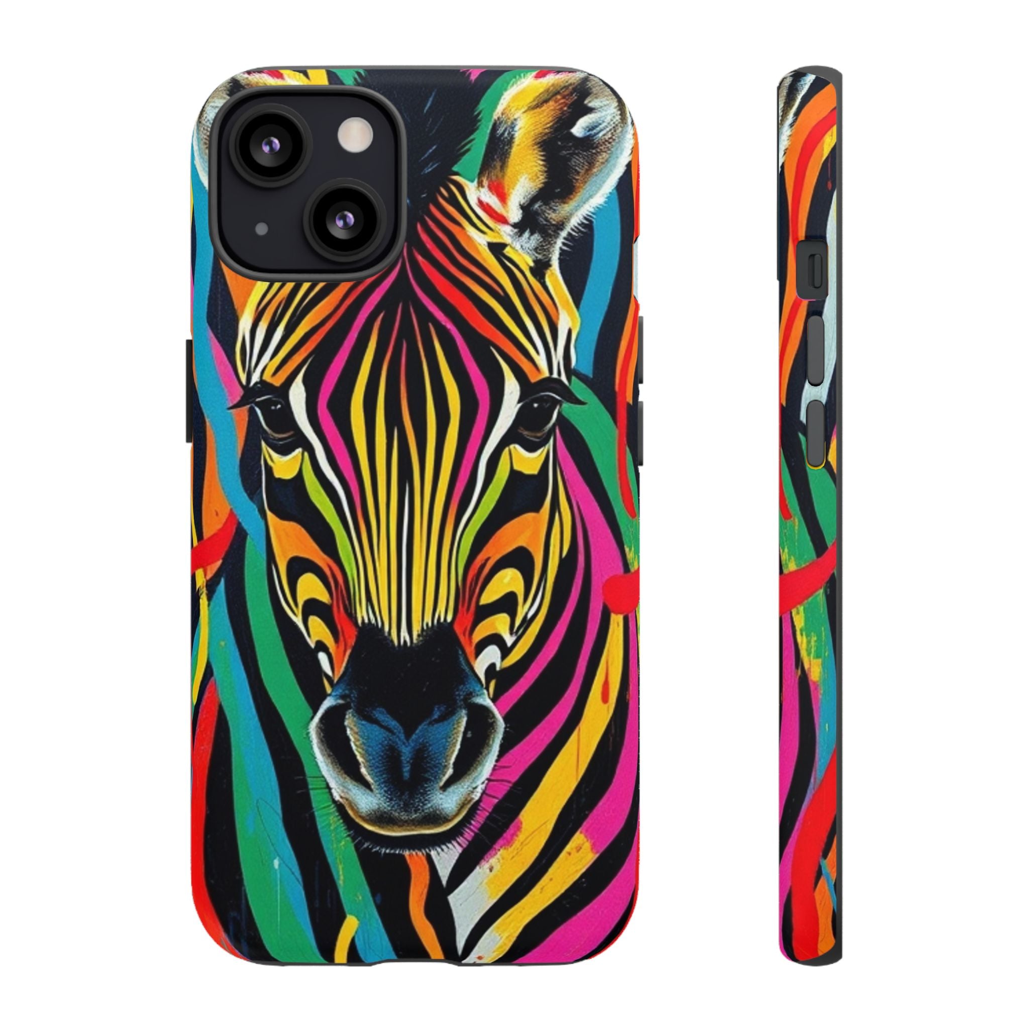 Android OR iPhone Compatible Cases - Rainbow Zebra Design - Unique Tough Cases