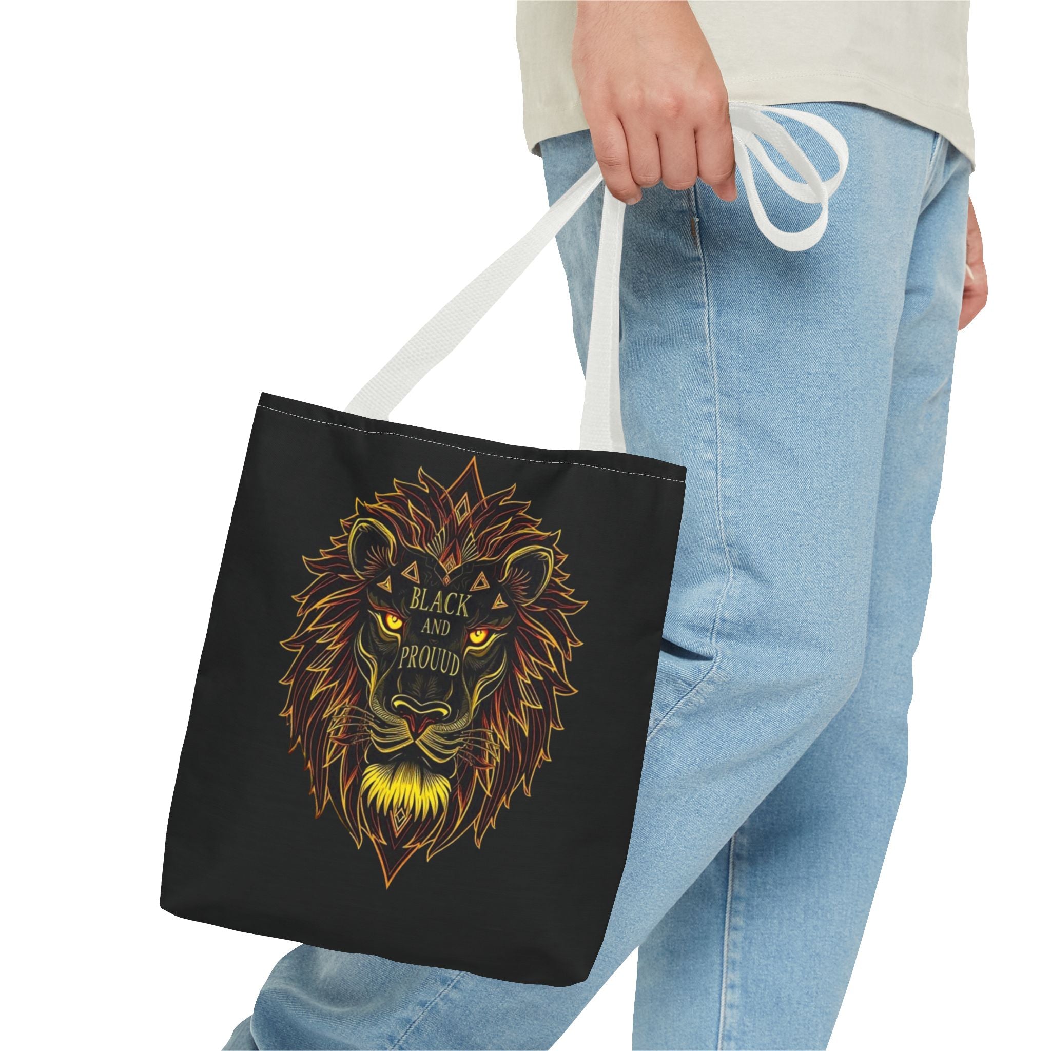 Black and Proud Lion Tote Bag