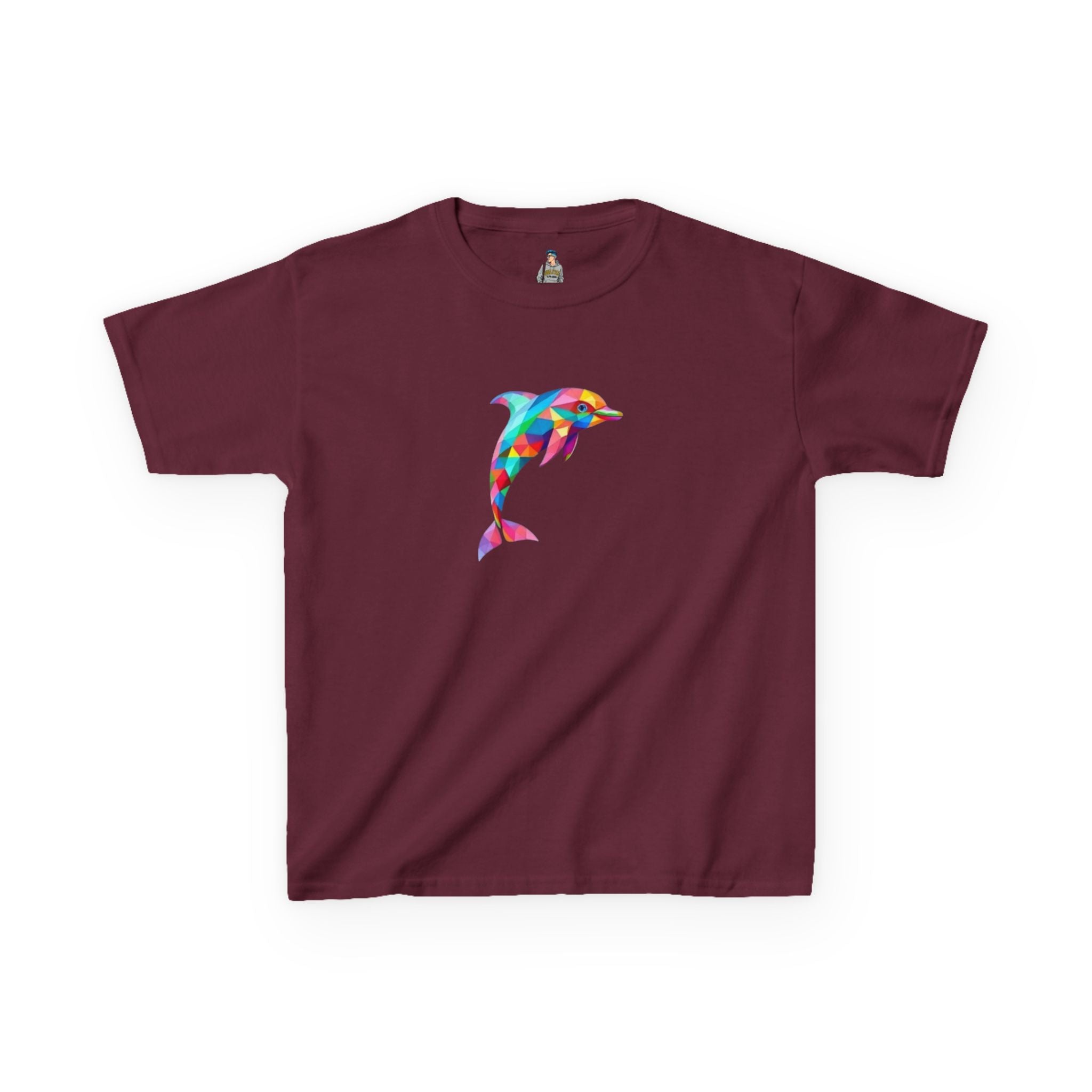 Colorful Fractal Dolphin Kids Heavy Cotton Tee