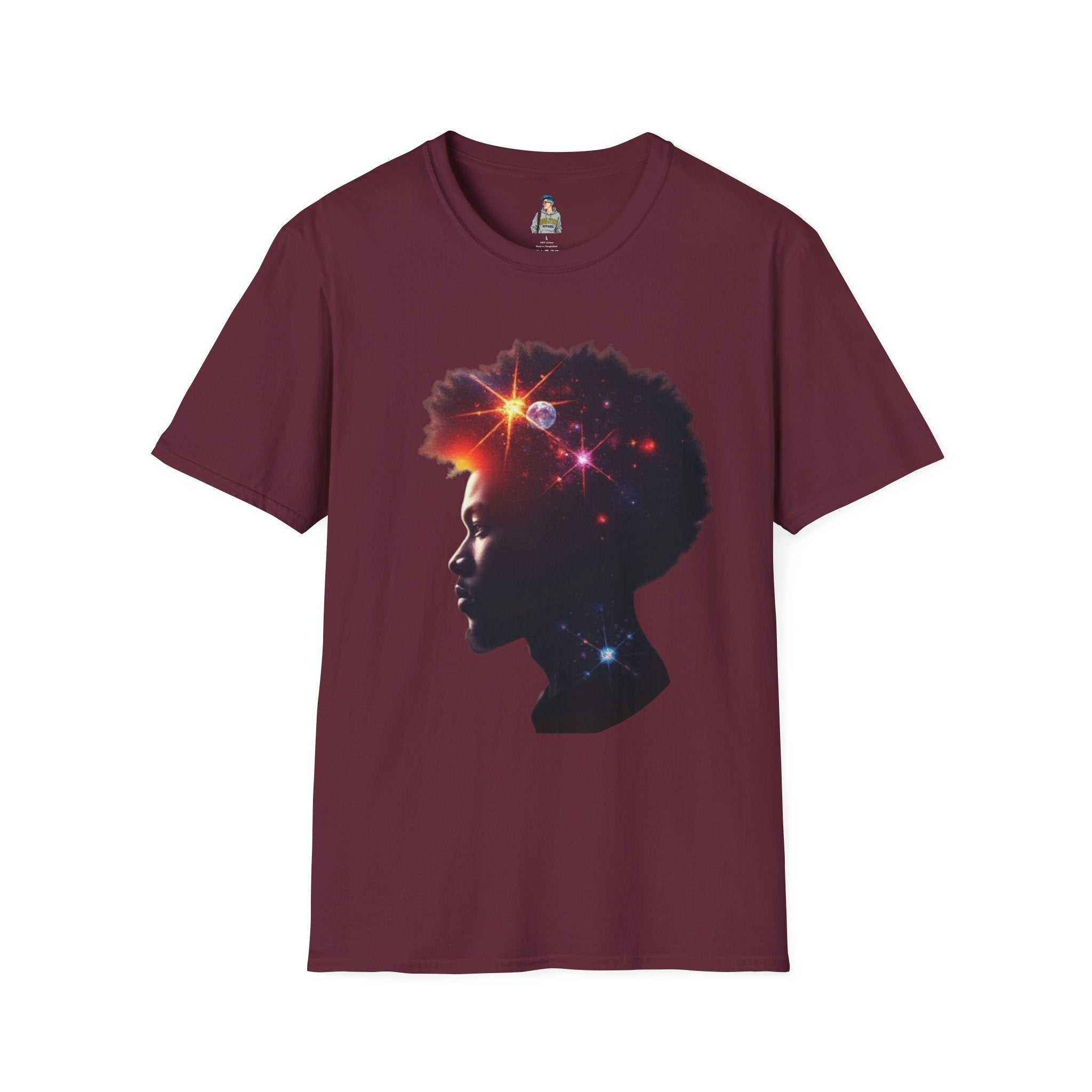Black Universe Male Silhouette Unisex Softstyle T-Shirt - Celebrate Black Culture