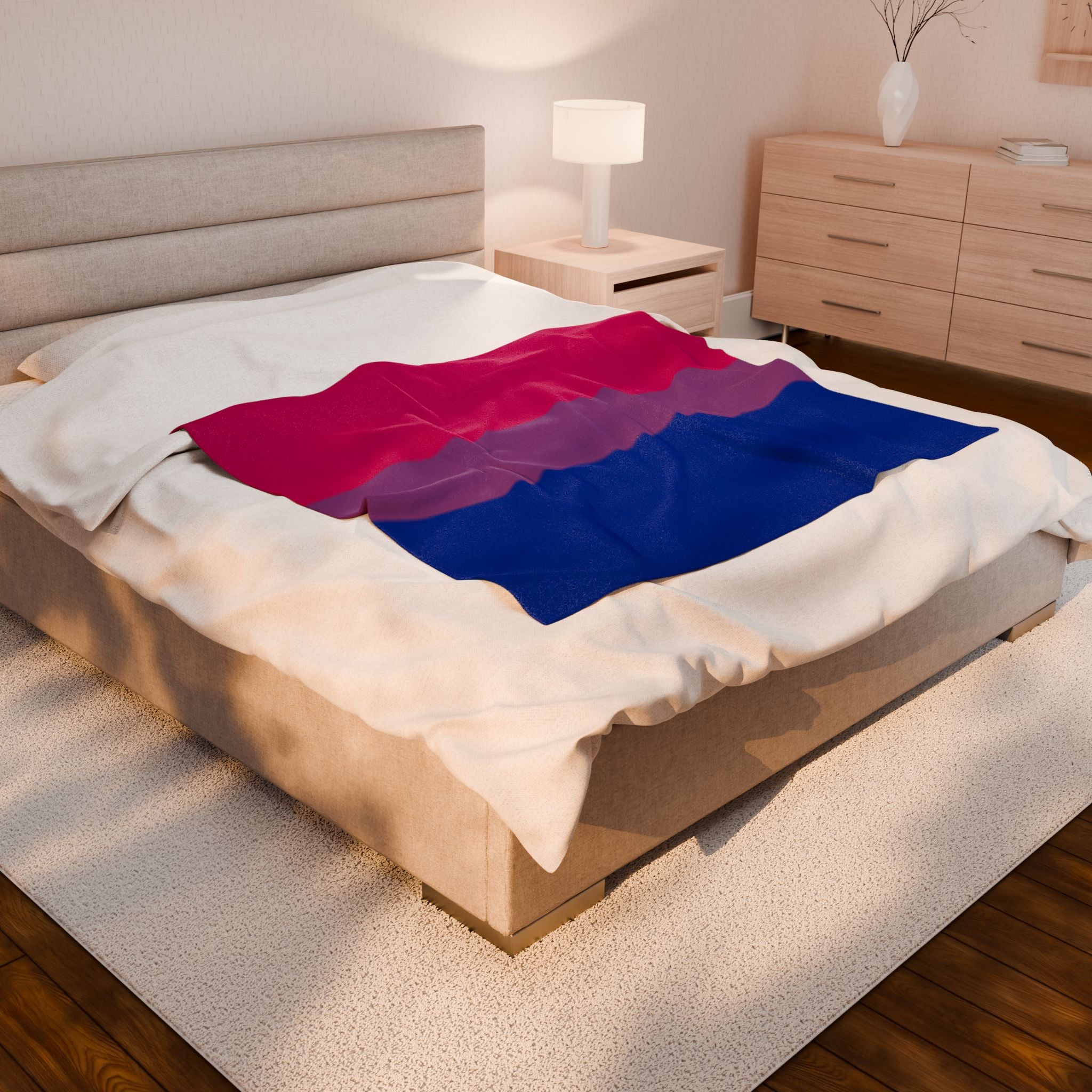 Bisexual Flag - Comfortable Velveteen Plush Blanket