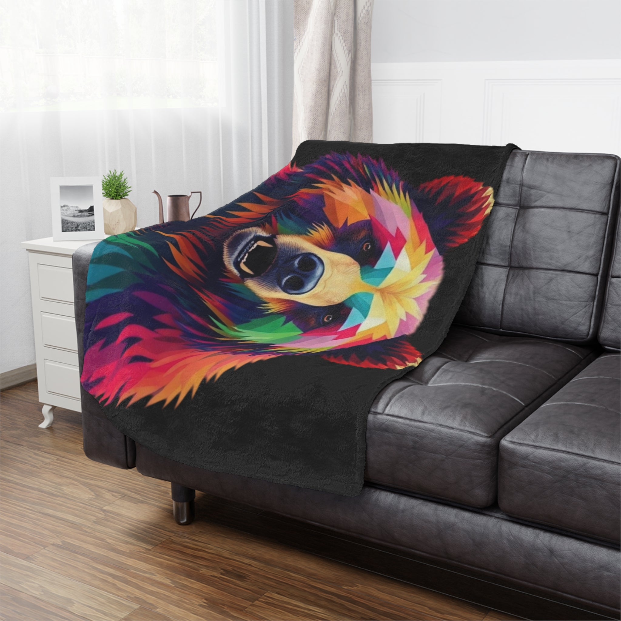 Fractal Bear Microfiber Blanket