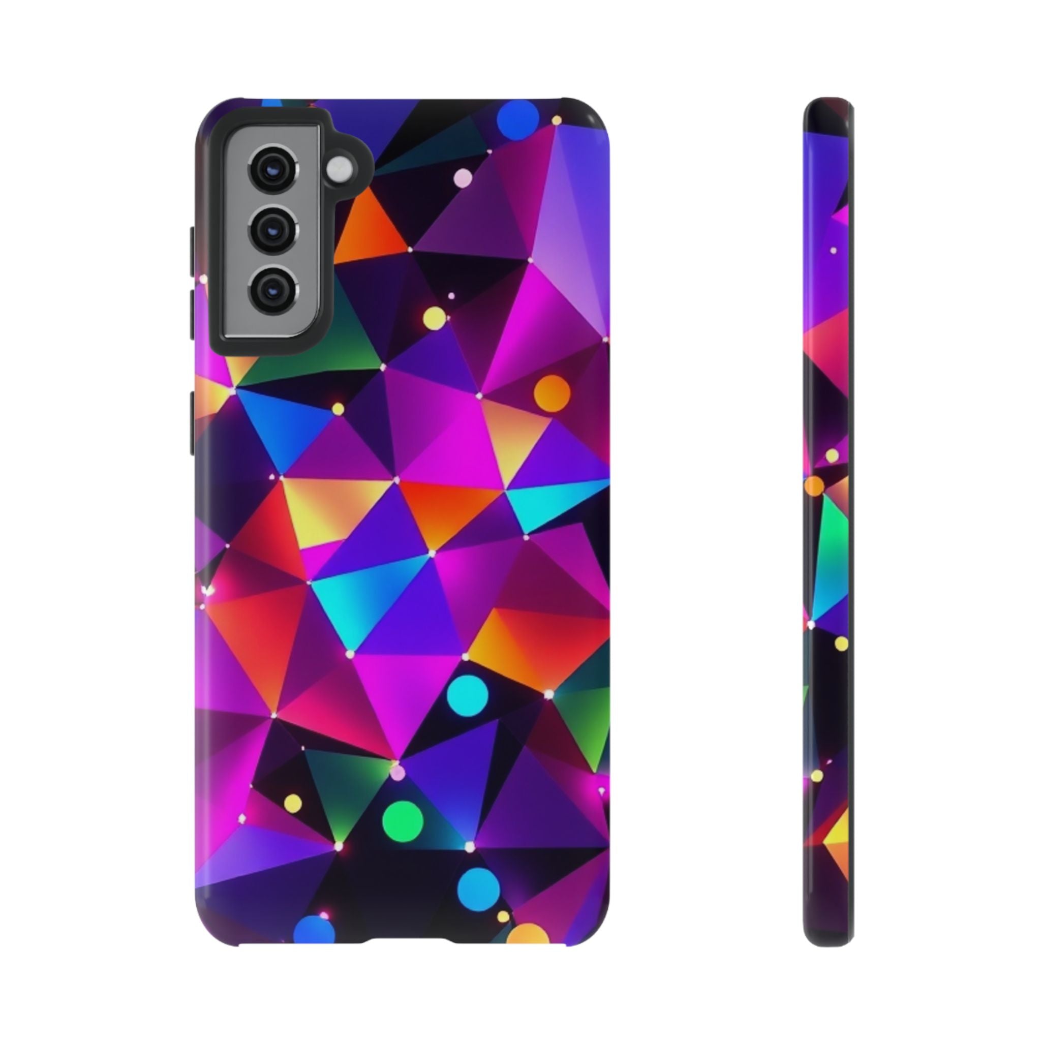 Android OR iPhone Compatible Cases - Colorful Angles Design - Unique Tough Cases