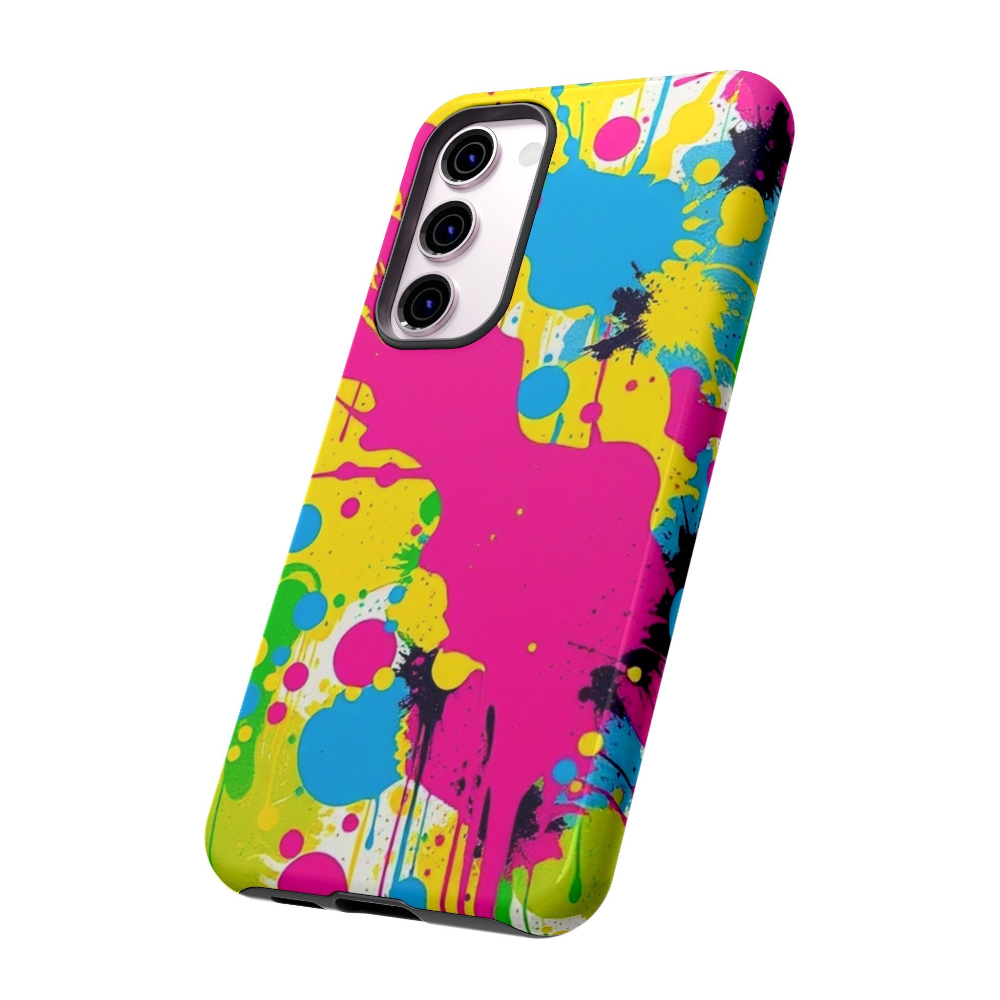 Android OR iPhone Compatible Cases - Crazy Retro Color Splash Design - Unique Tough Cases