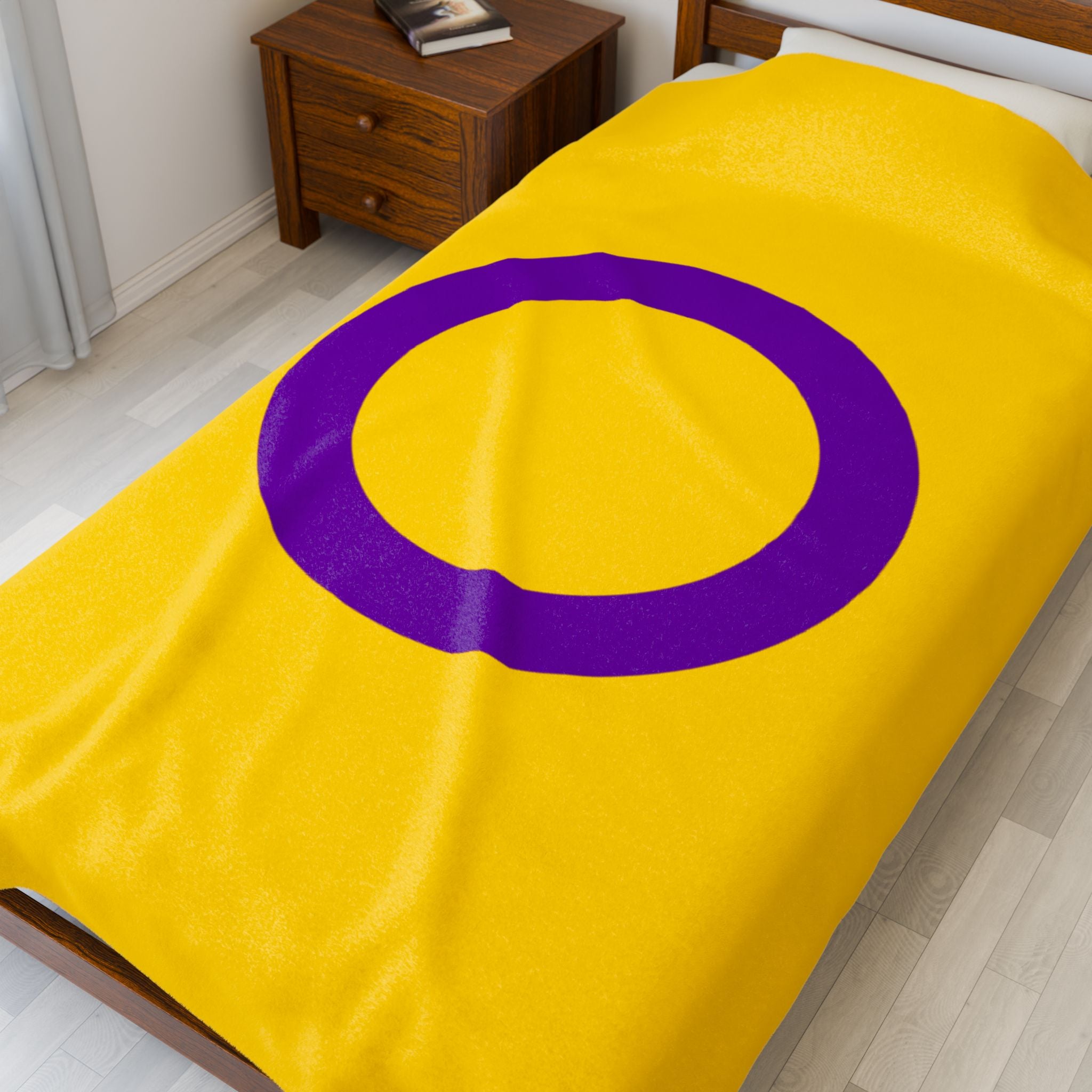 Intersex Pride Flag - Bright and Soft Velveteen Plush Blanket