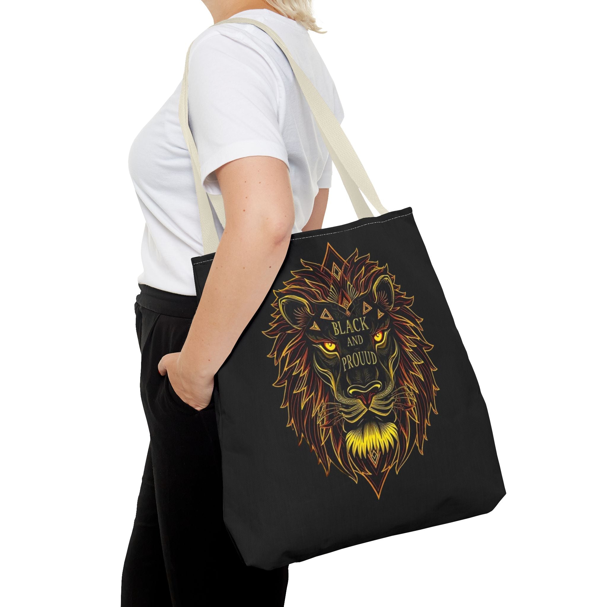Black and Proud Lion Tote Bag