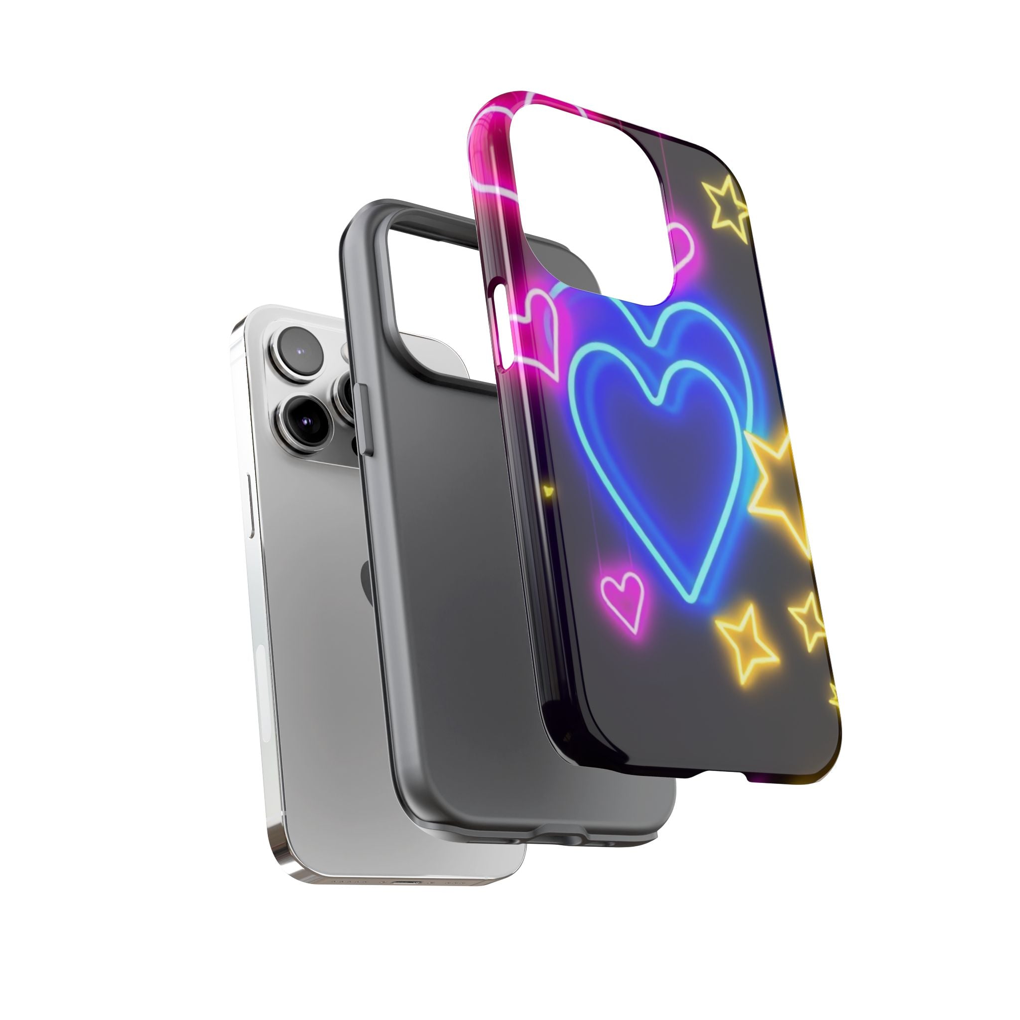 Android OR iPhone Compatible Cases - Neon Love Design - Unique Tough Cases