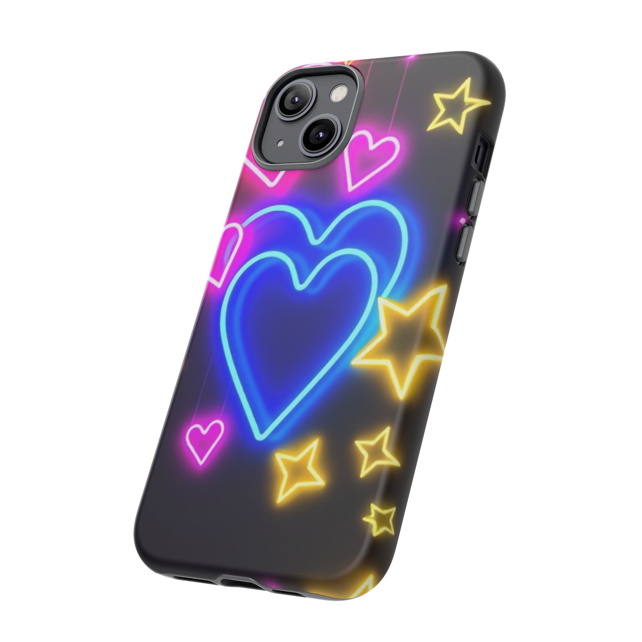 Android OR iPhone Compatible Cases - Neon Love Design - Unique Tough Cases