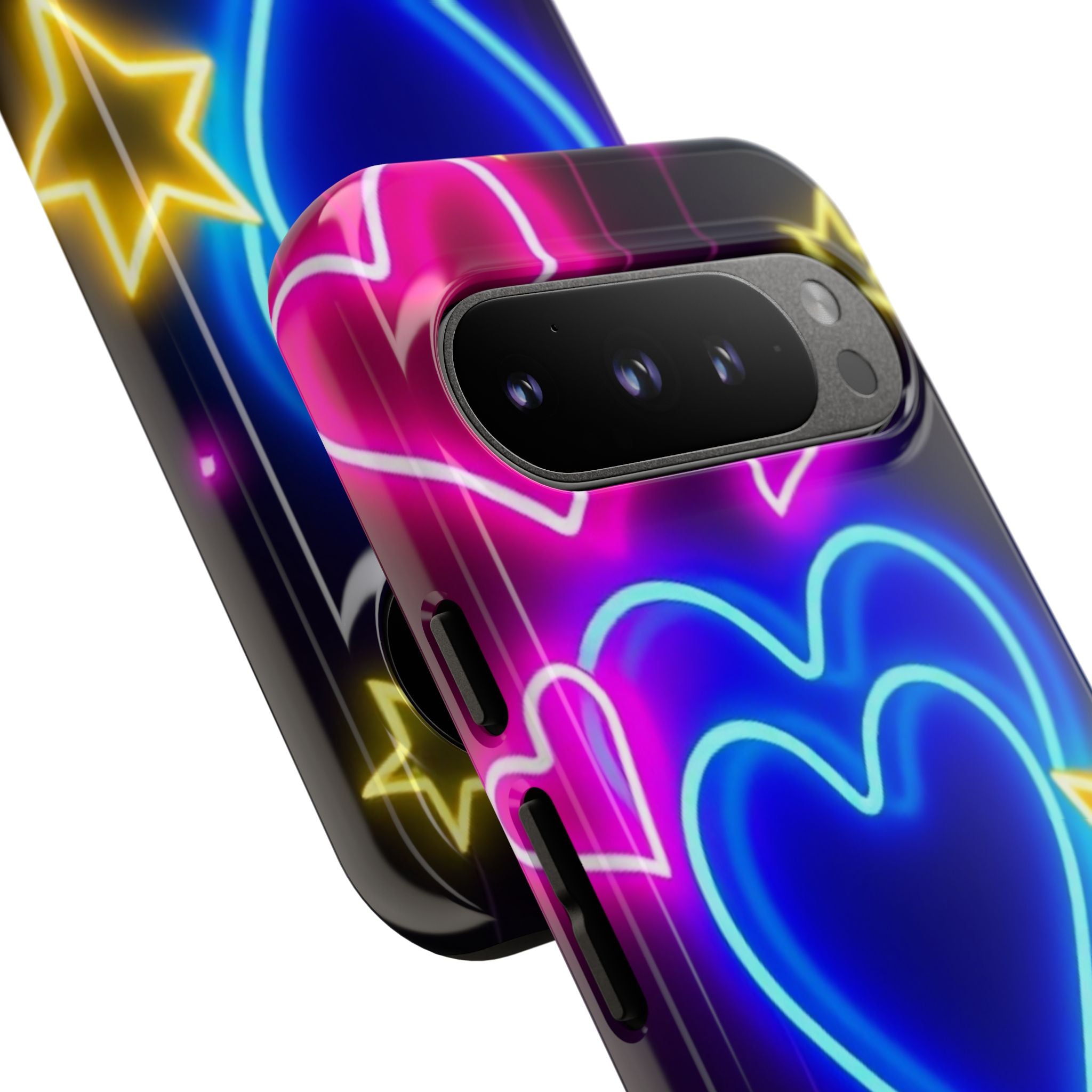 Android OR iPhone Compatible Cases - Neon Love Design - Unique Tough Cases