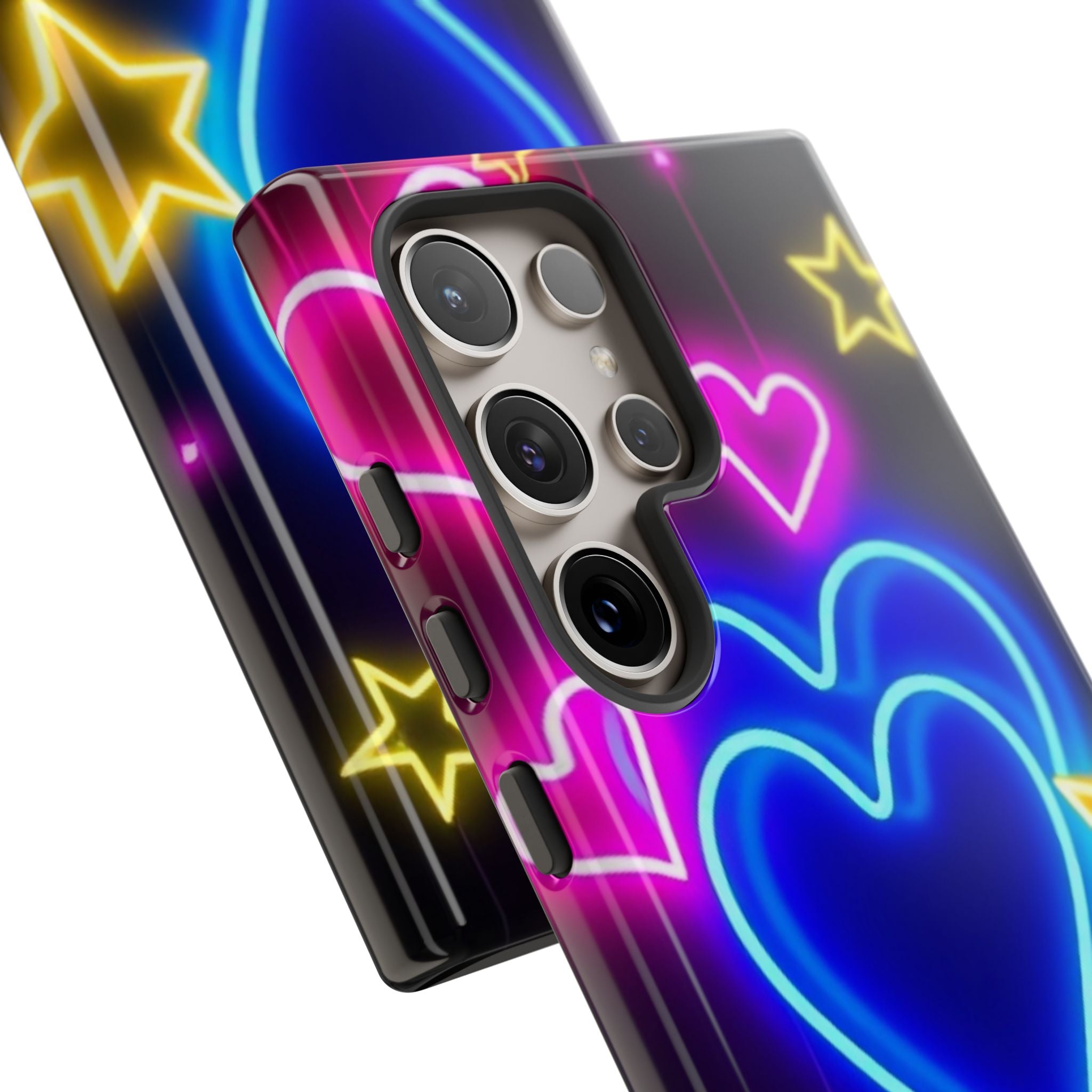 Android OR iPhone Compatible Cases - Neon Love Design - Unique Tough Cases
