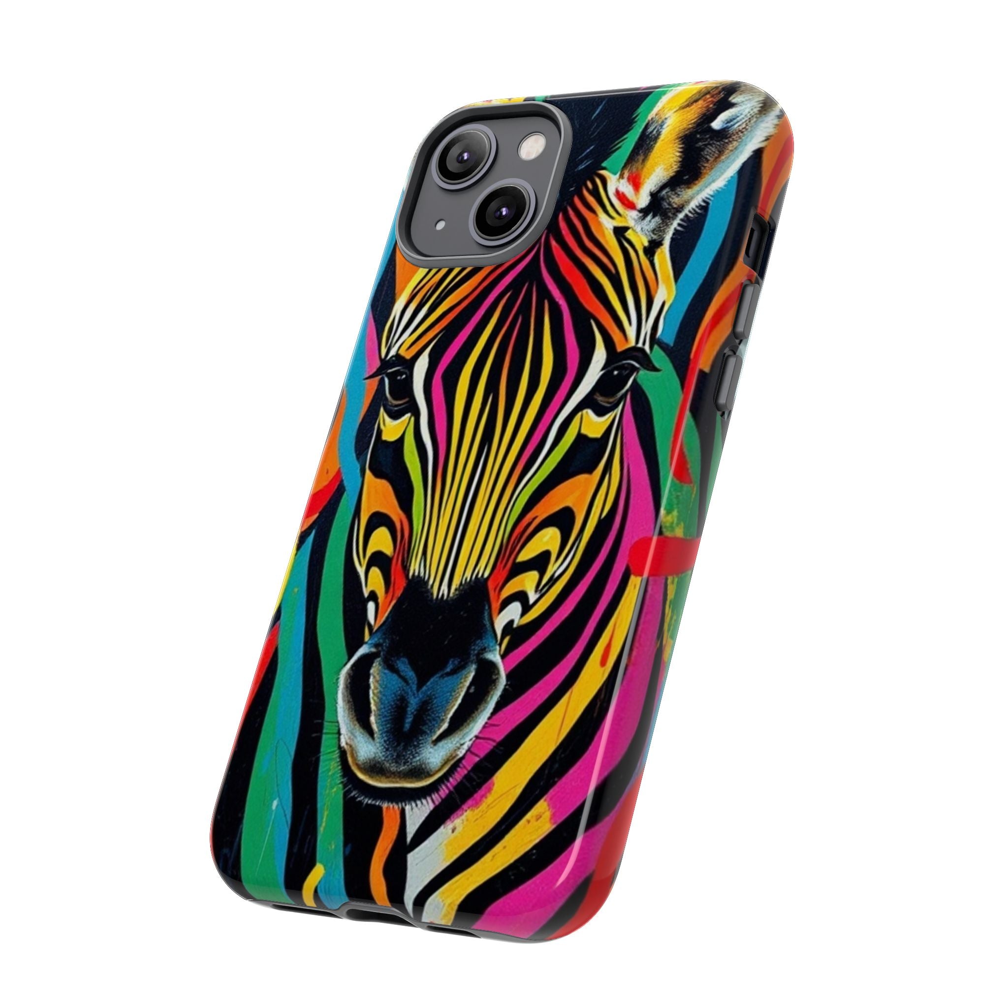 Android OR iPhone Compatible Cases - Rainbow Zebra Design - Unique Tough Cases