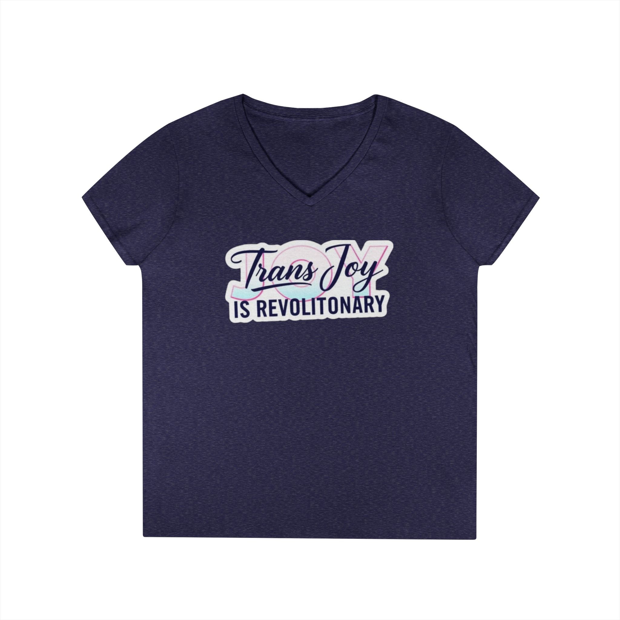 Trans Joy Ladies' V-Neck T-Shirt - Celebrate the LGBTQ+ Community