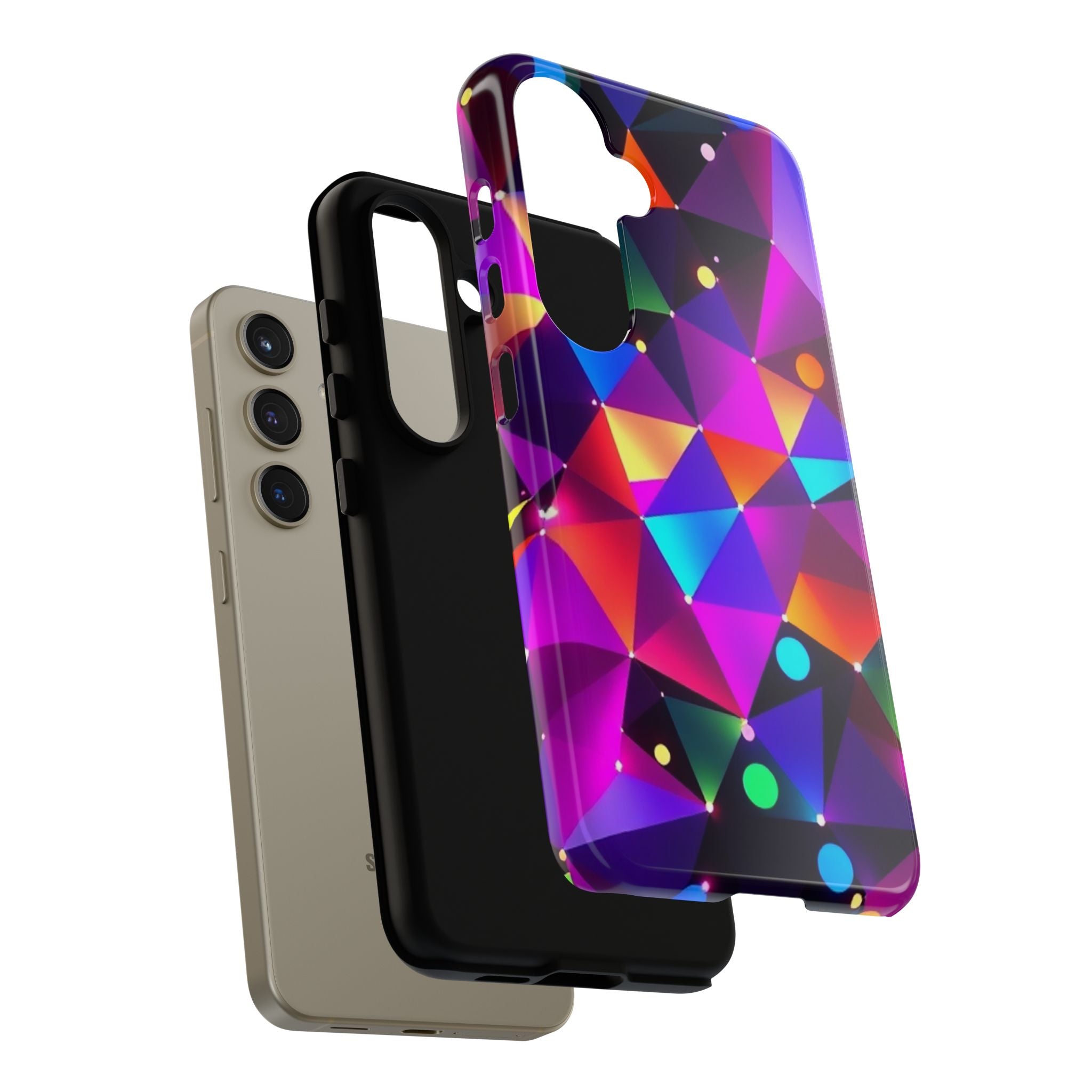 Android OR iPhone Compatible Cases - Colorful Angles Design - Unique Tough Cases