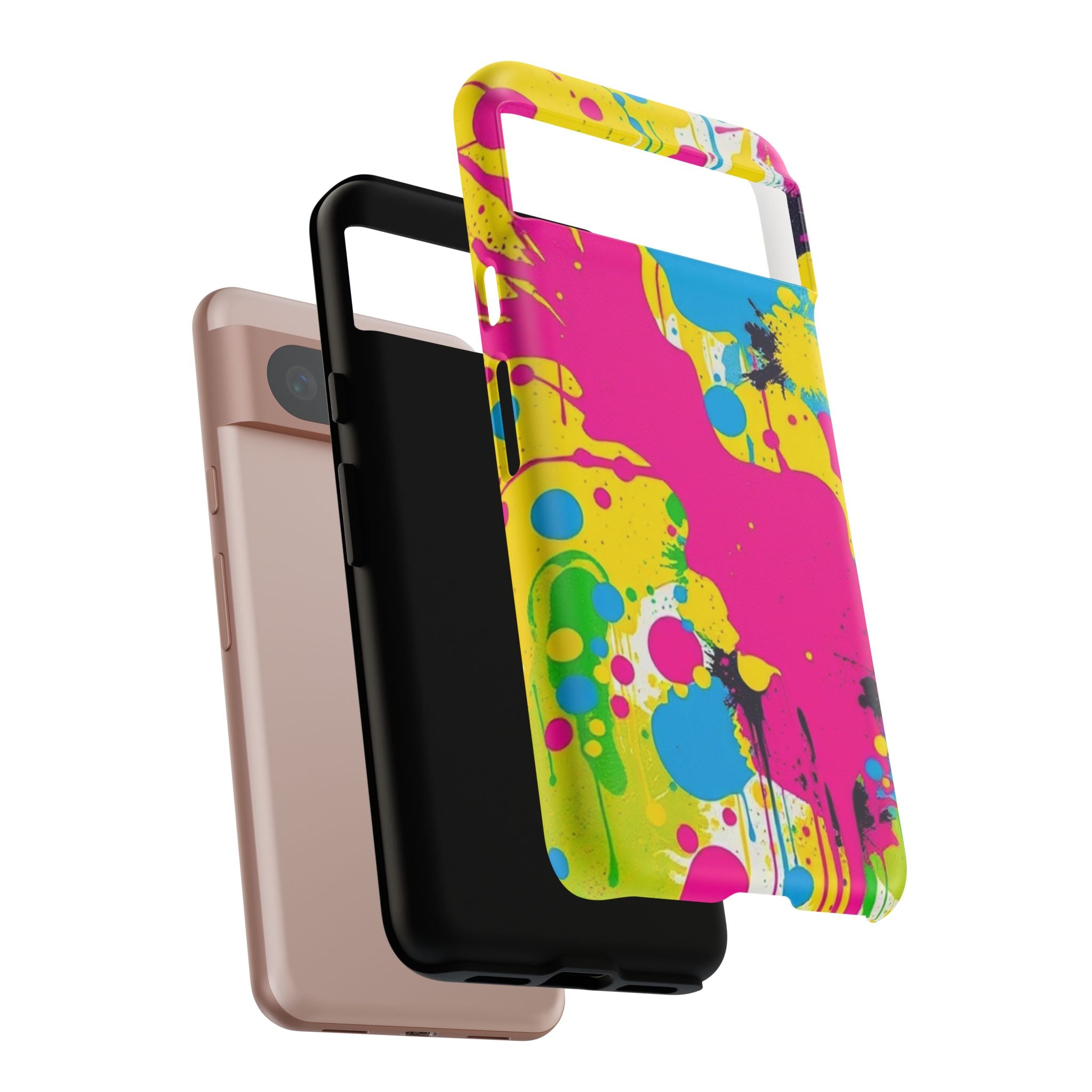 Android OR iPhone Compatible Cases - Crazy Retro Color Splash Design - Unique Tough Cases
