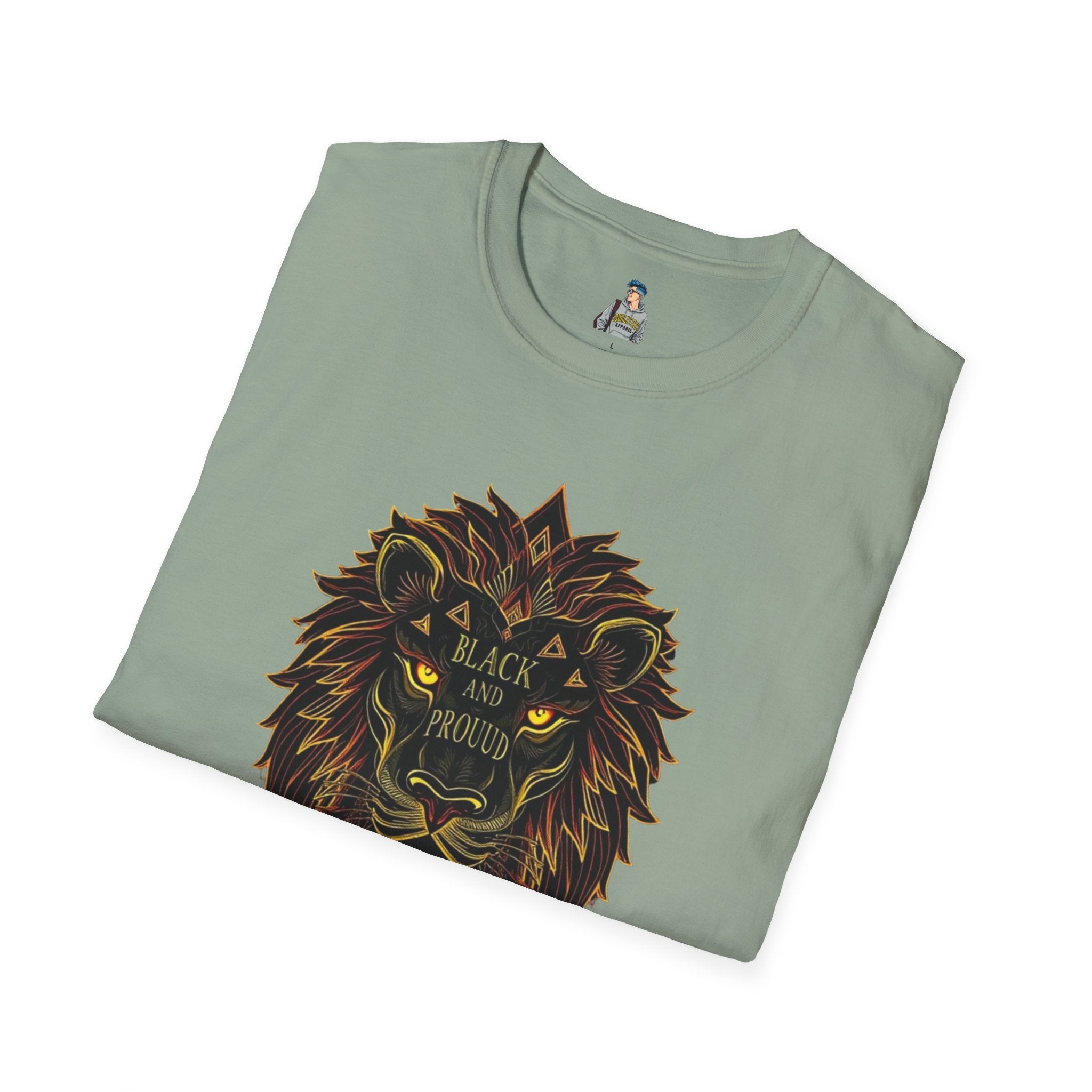 Black & Proud Lion Softstyle T-Shirt - Unisex Graphic Tee