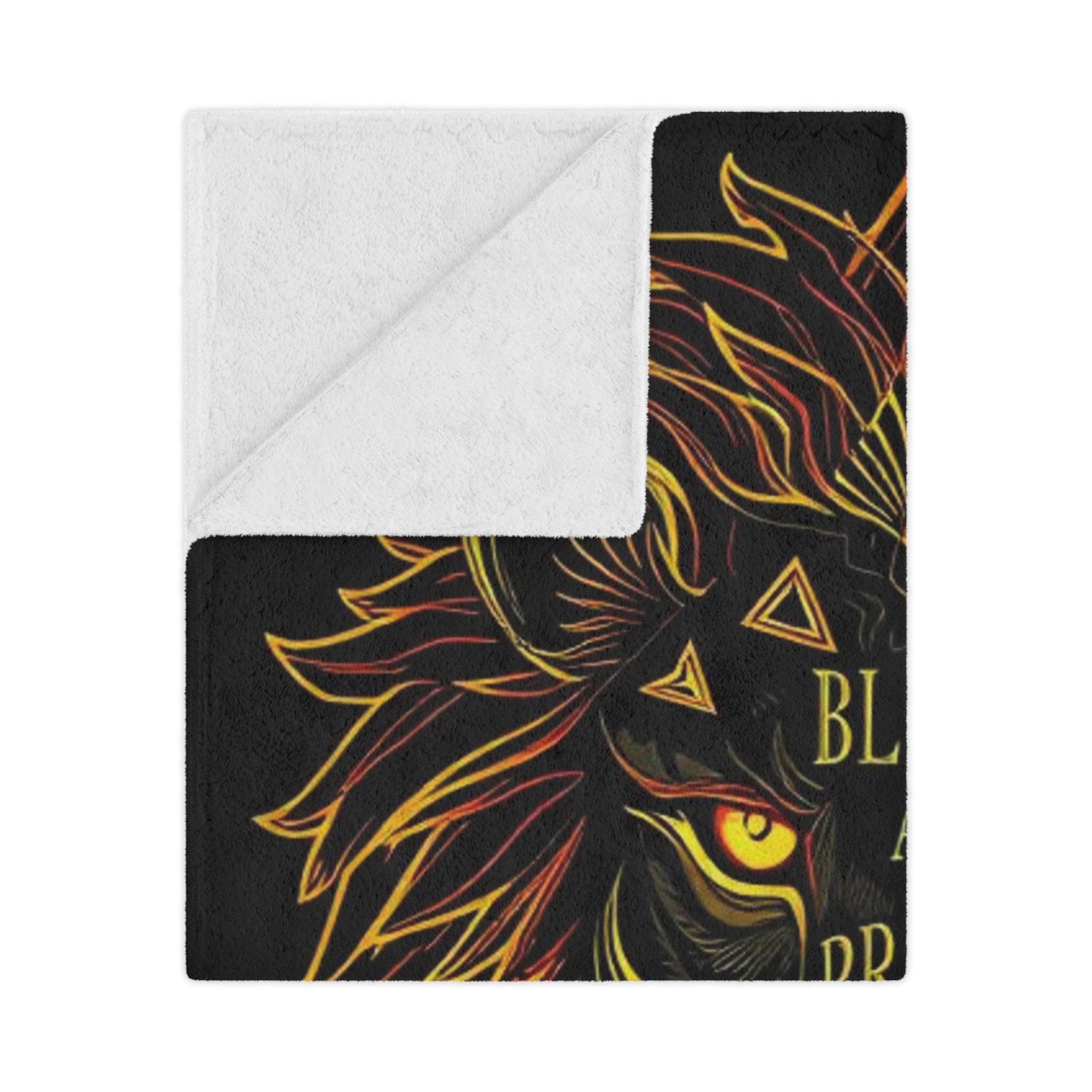 Black & Proud Lion Design Microfiber Blanket