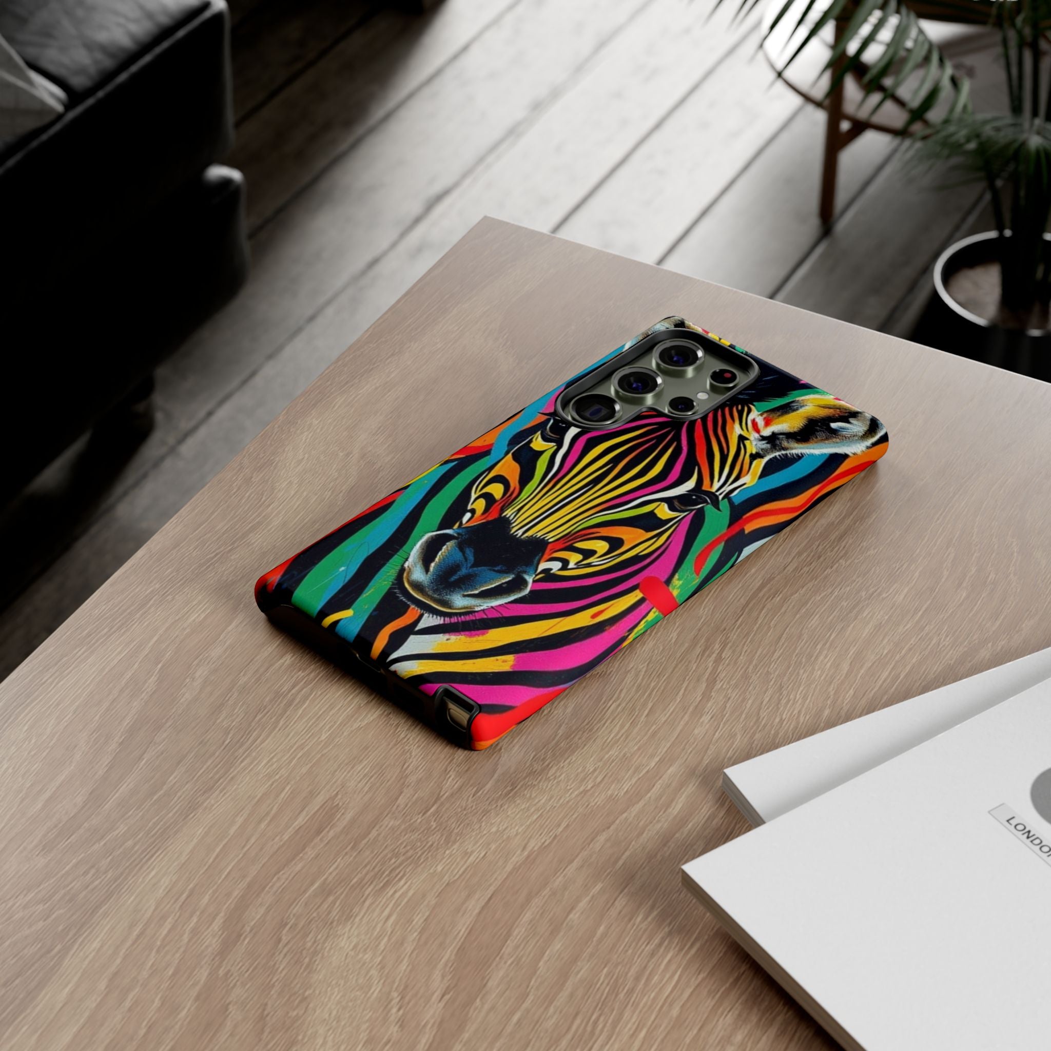 Android OR iPhone Compatible Cases - Rainbow Zebra Design - Unique Tough Cases