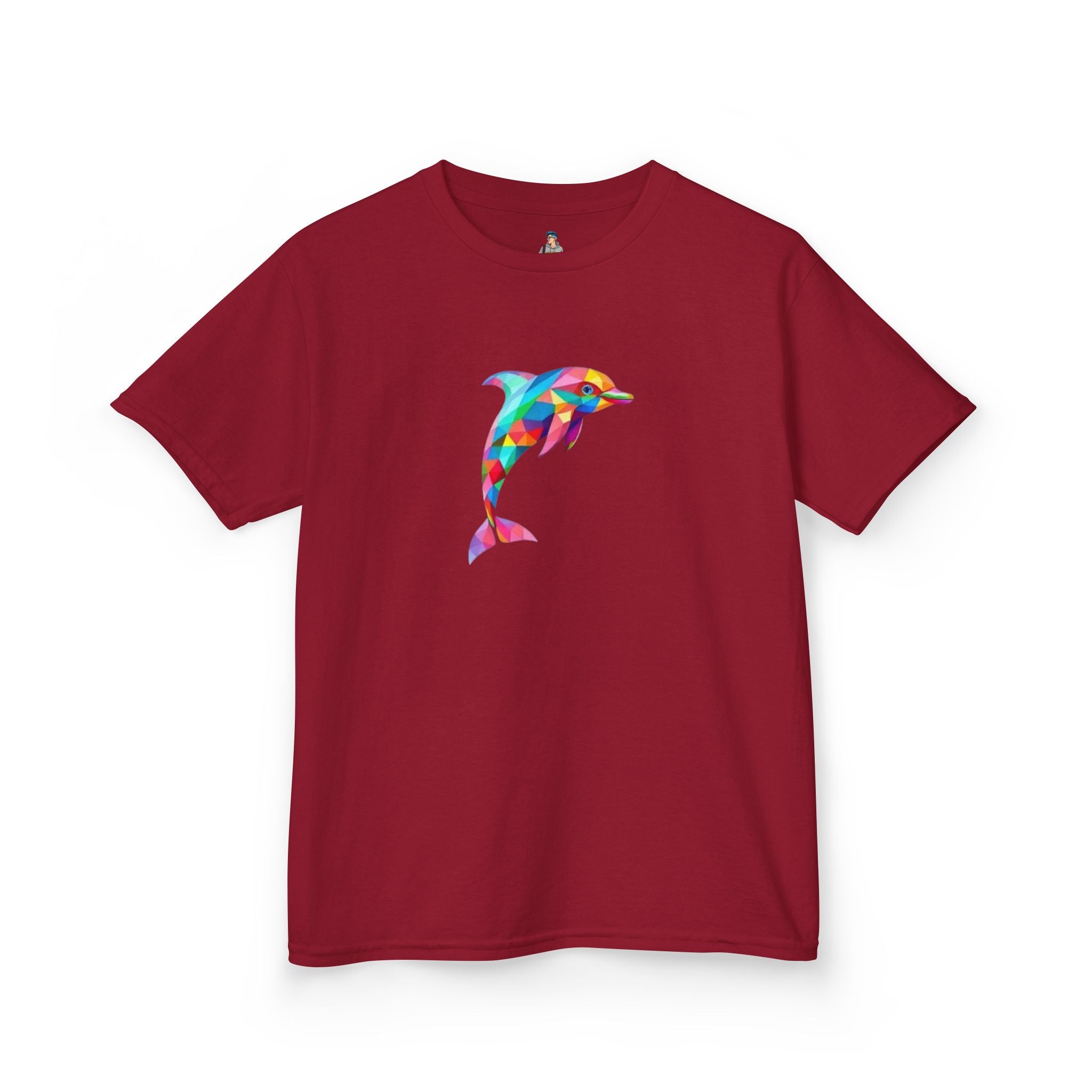 Colorful Fractal Dolphin Kids Heavy Cotton Tee