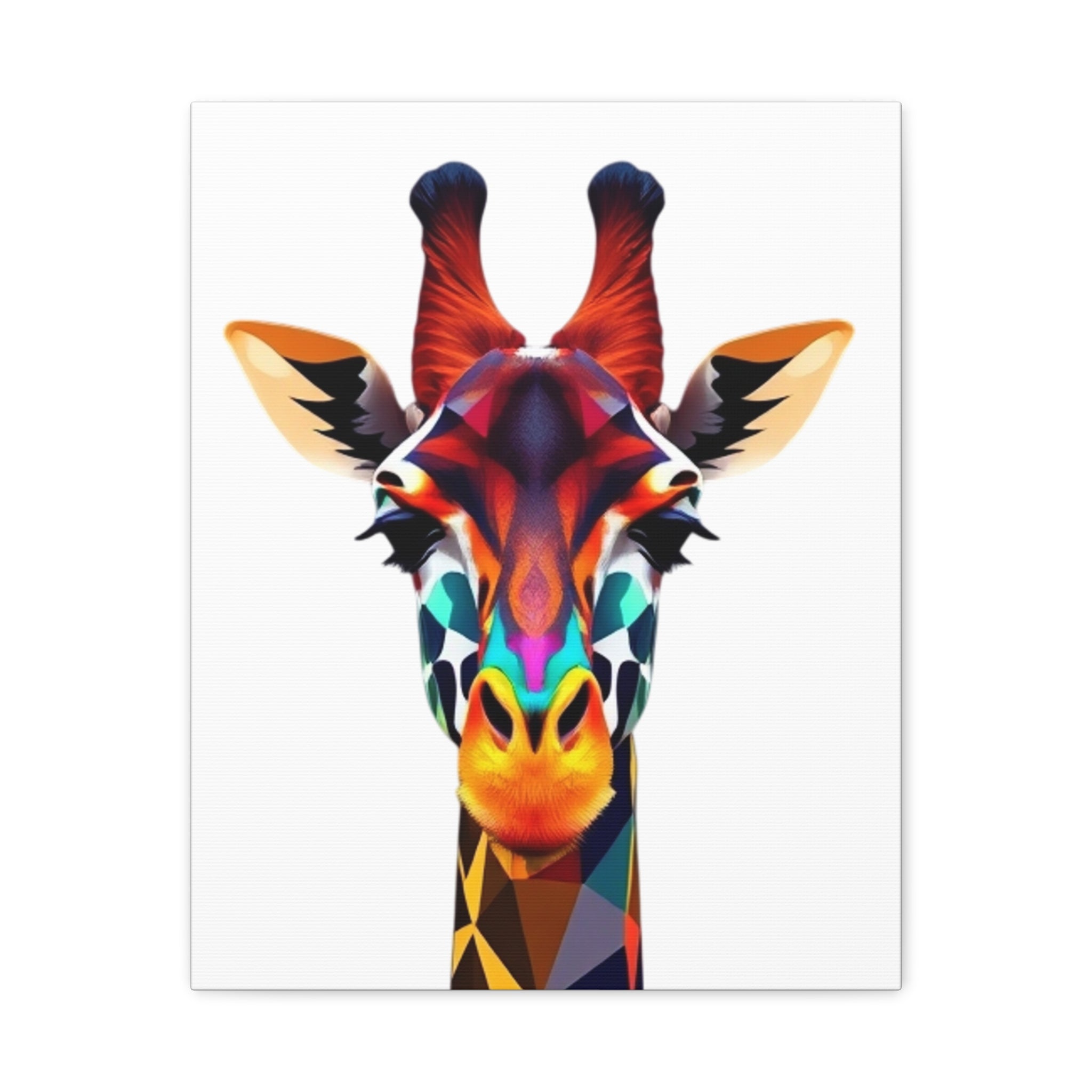 Colorful Giraffe Canvas Art - Vibrant Stretched Wall Decor for Animal Lovers