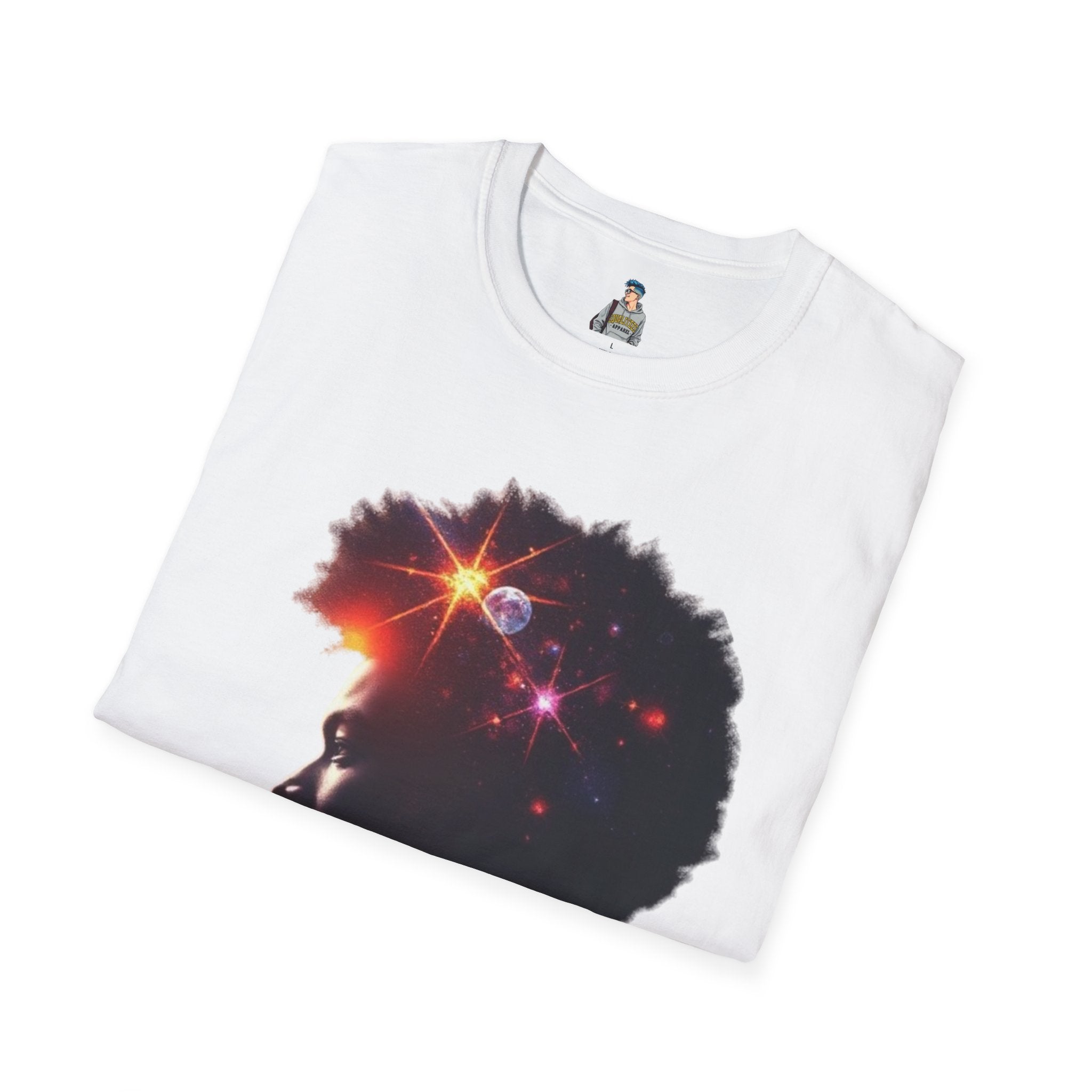 Black Universe Male Silhouette Unisex Softstyle T-Shirt - Celebrate Black Culture