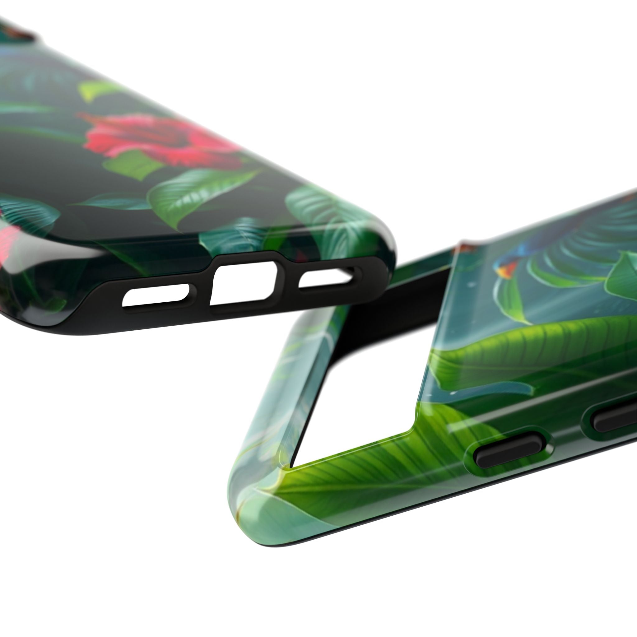 Android OR iPhone Compatible Cases - Tropical Flower & Bird Design - Unique Tough Cases
