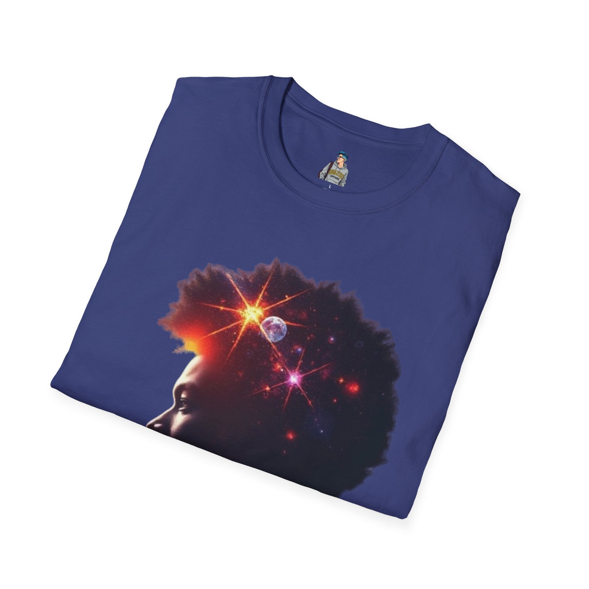 Black Universe Male Silhouette Unisex Softstyle T-Shirt - Celebrate Black Culture