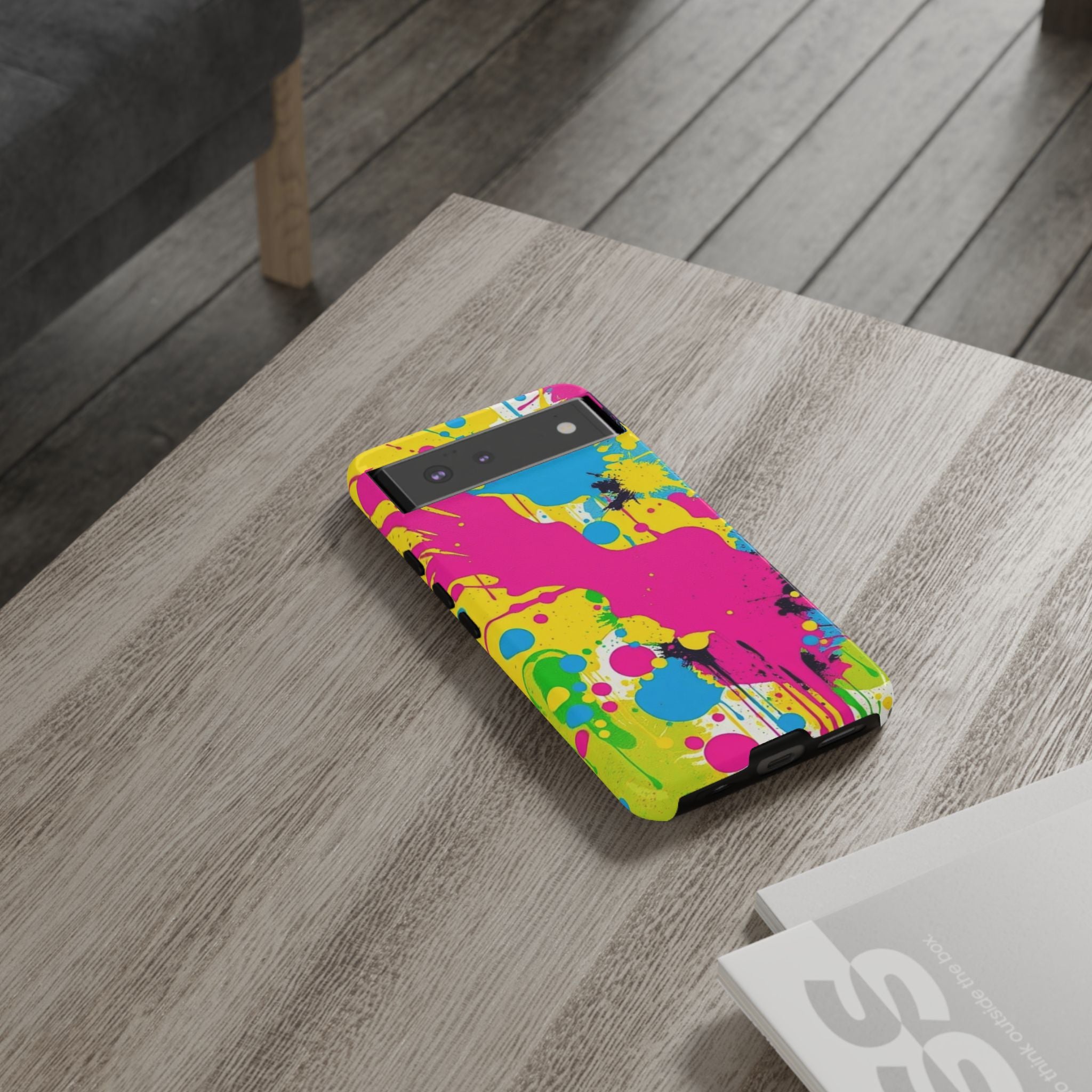 Android OR iPhone Compatible Cases - Crazy Retro Color Splash Design - Unique Tough Cases