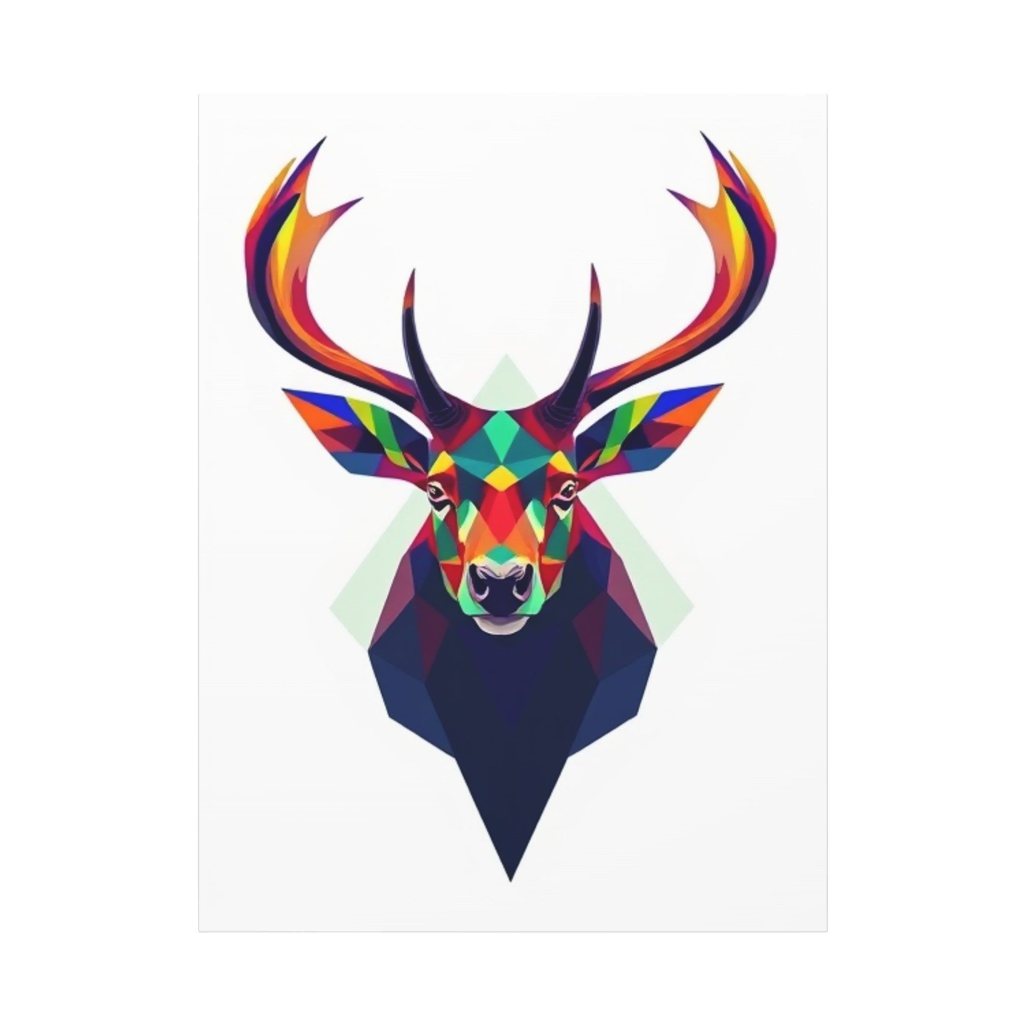 Colorful Elk Art Print - Modern Geometric Canvas Wall Decor