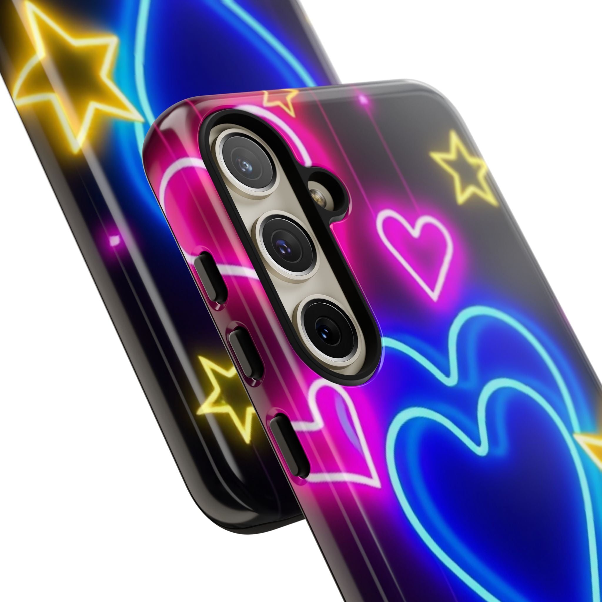 Android OR iPhone Compatible Cases - Neon Love Design - Unique Tough Cases
