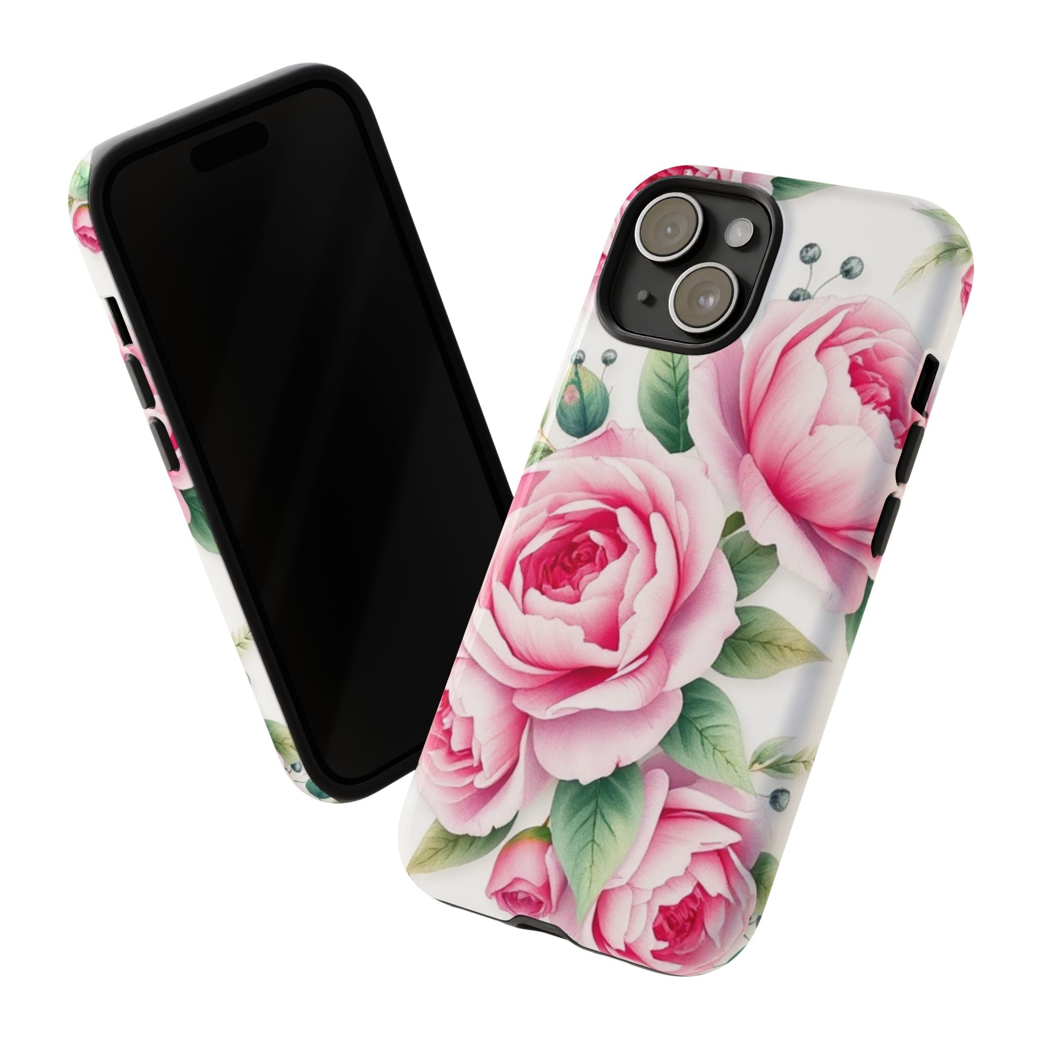 Android OR iPhone Compatible Cases - Pink Flower Design - Unique Tough Cases