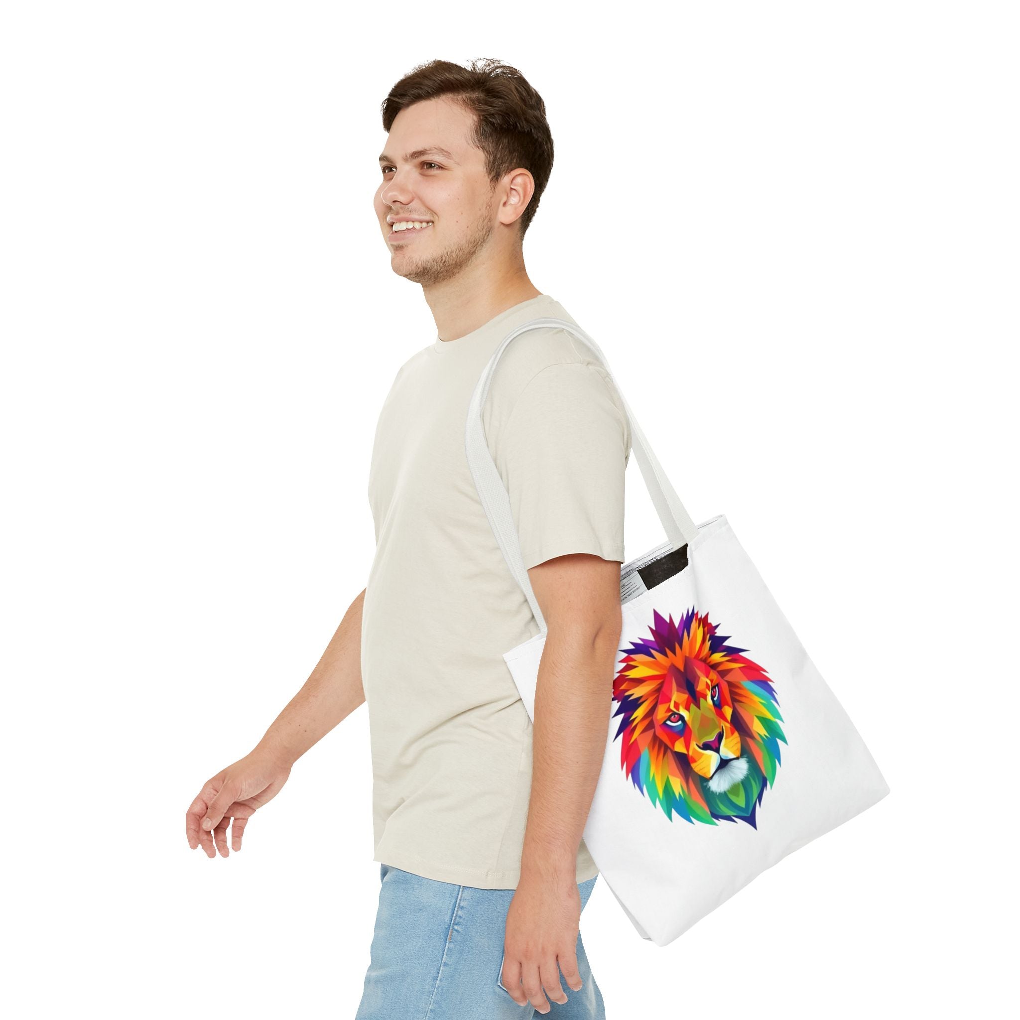 Colorful Fractal Lion Design - Tote Bag
