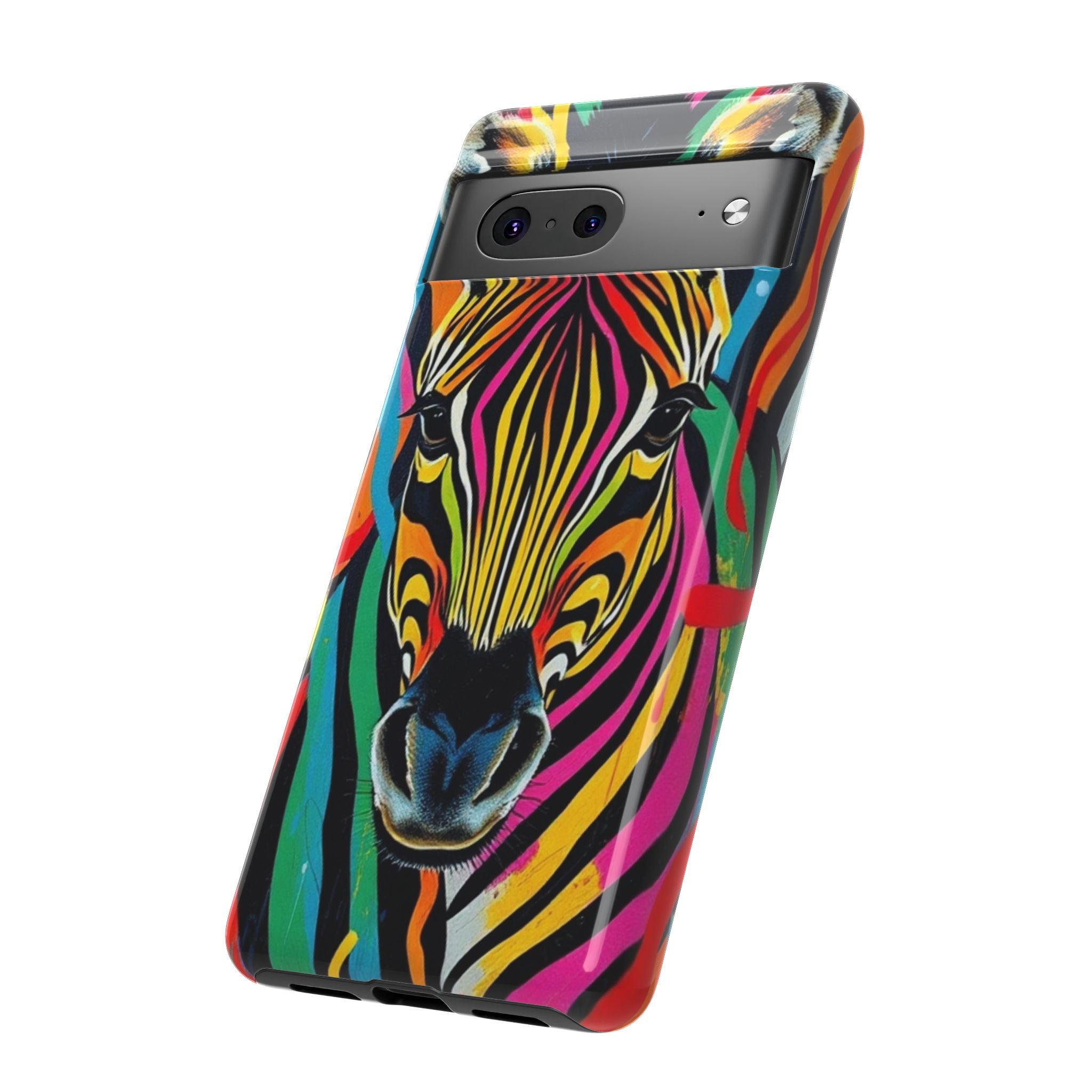 Android OR iPhone Compatible Cases - Rainbow Zebra Design - Unique Tough Cases