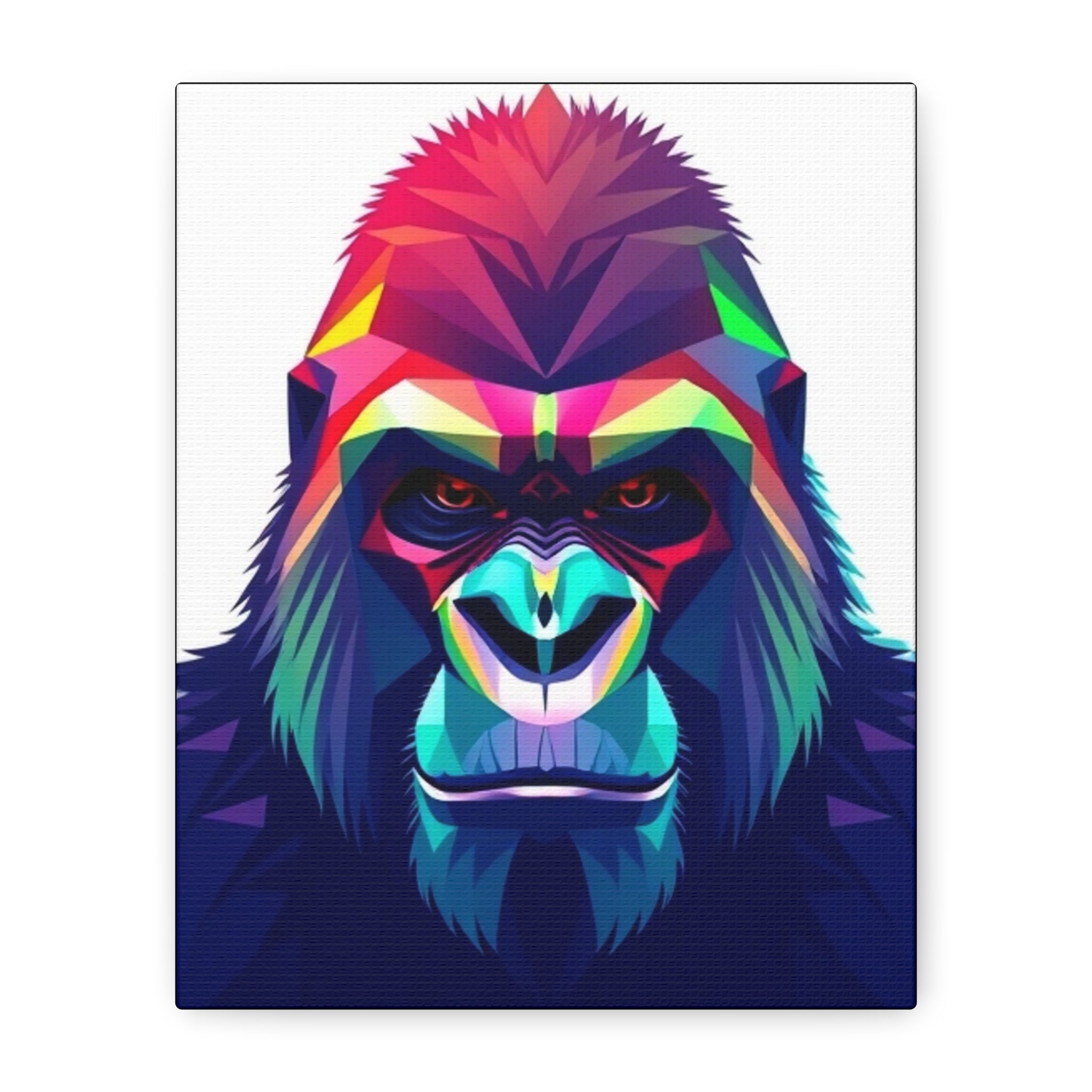 Colorful Gorilla Wall Art Canvas - Stretched Decorative Print