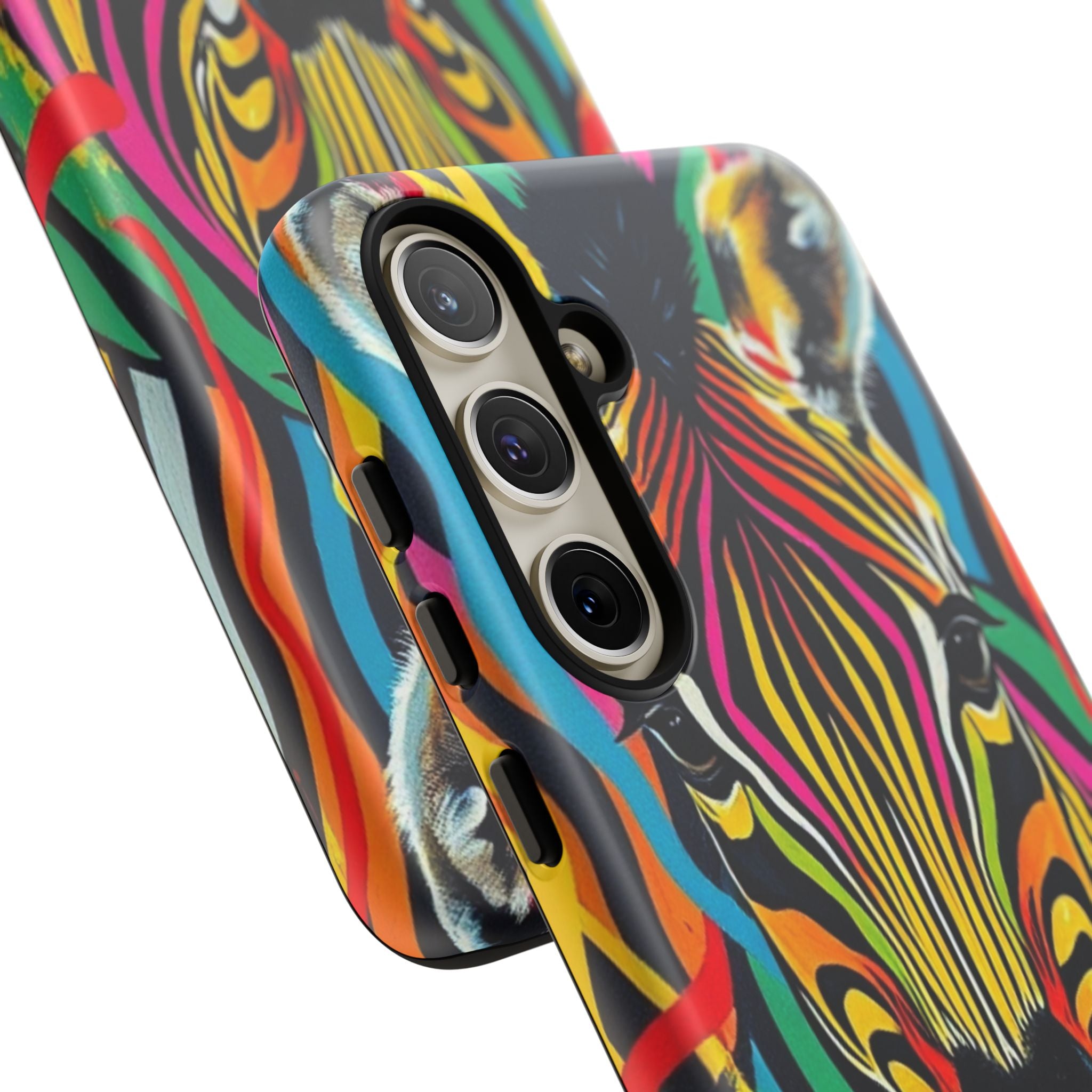 Android OR iPhone Compatible Cases - Rainbow Zebra Design - Unique Tough Cases