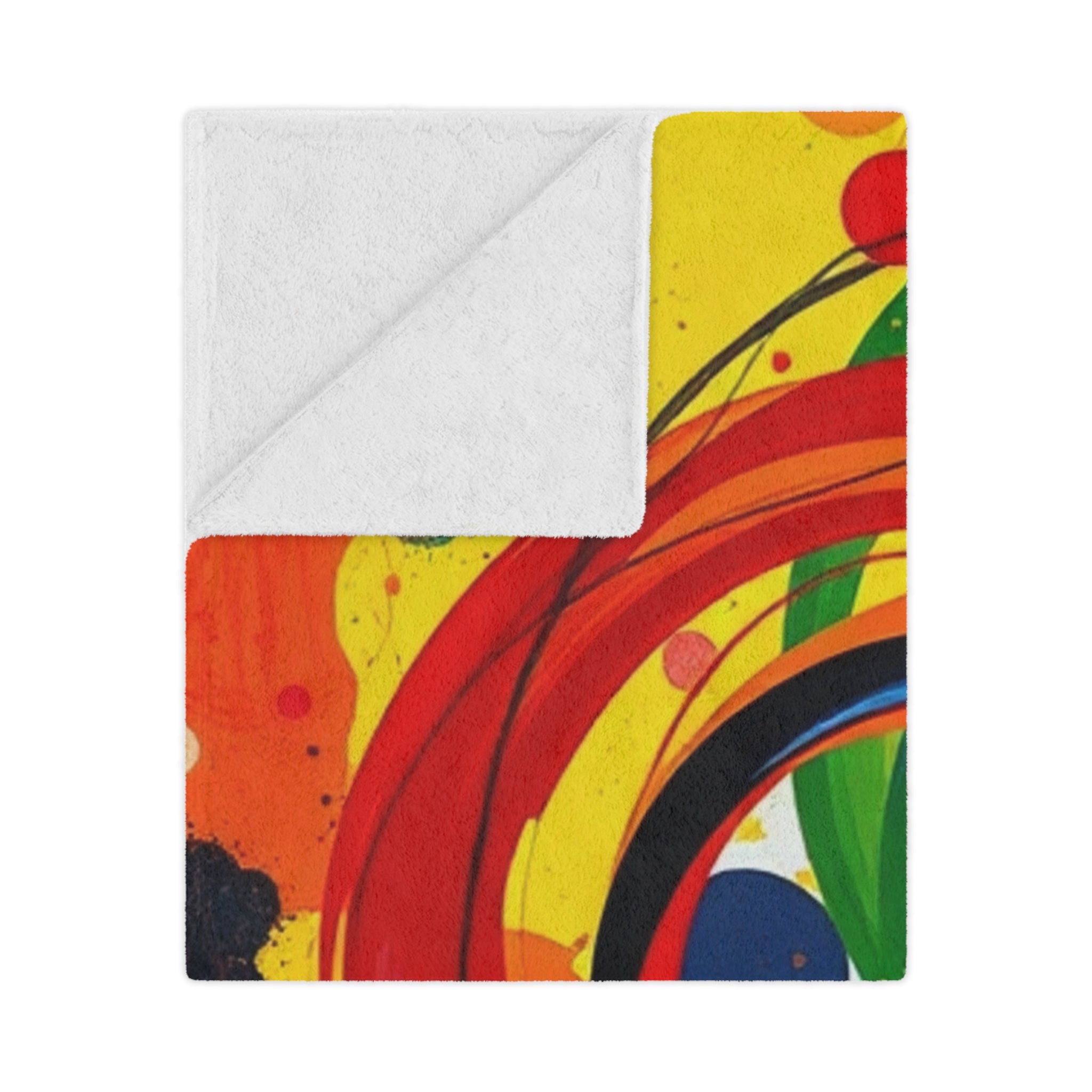 Rainbow Circles and Swirls - Microfiber Blanket