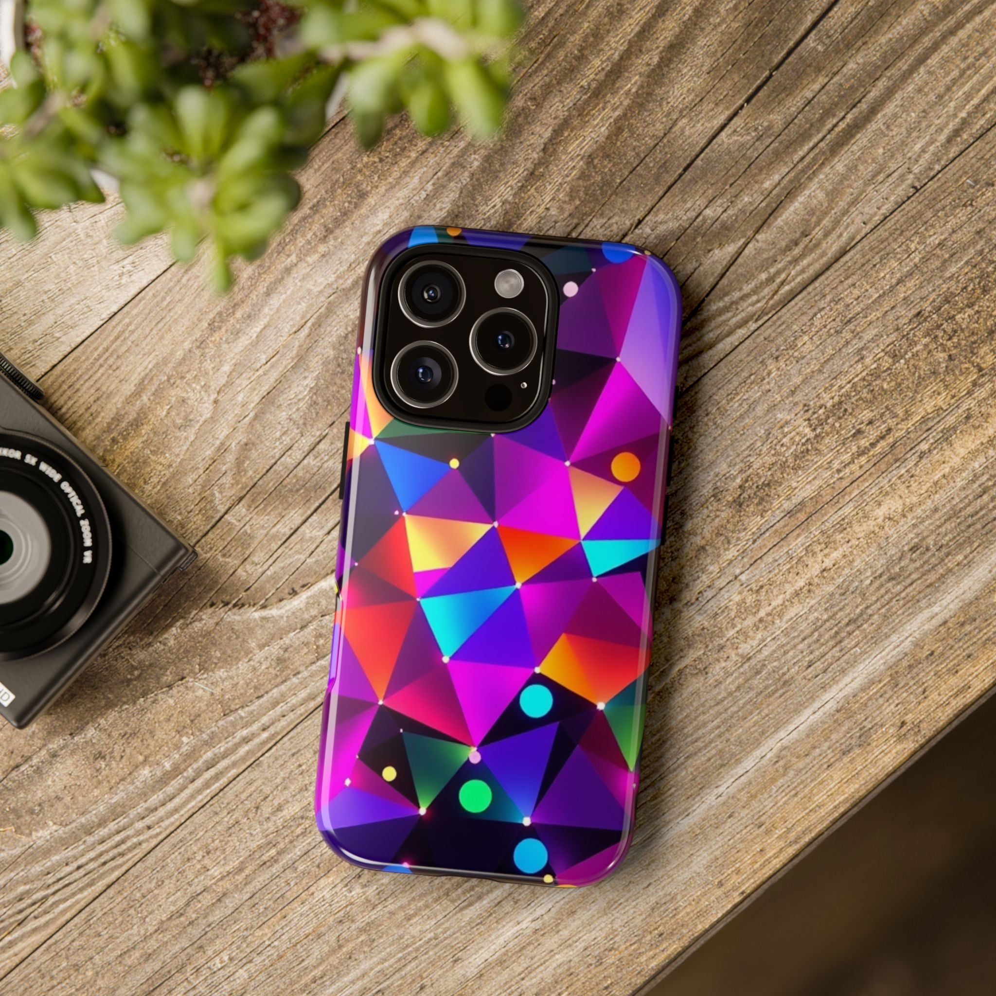 Android OR iPhone Compatible Cases - Colorful Angles Design - Unique Tough Cases