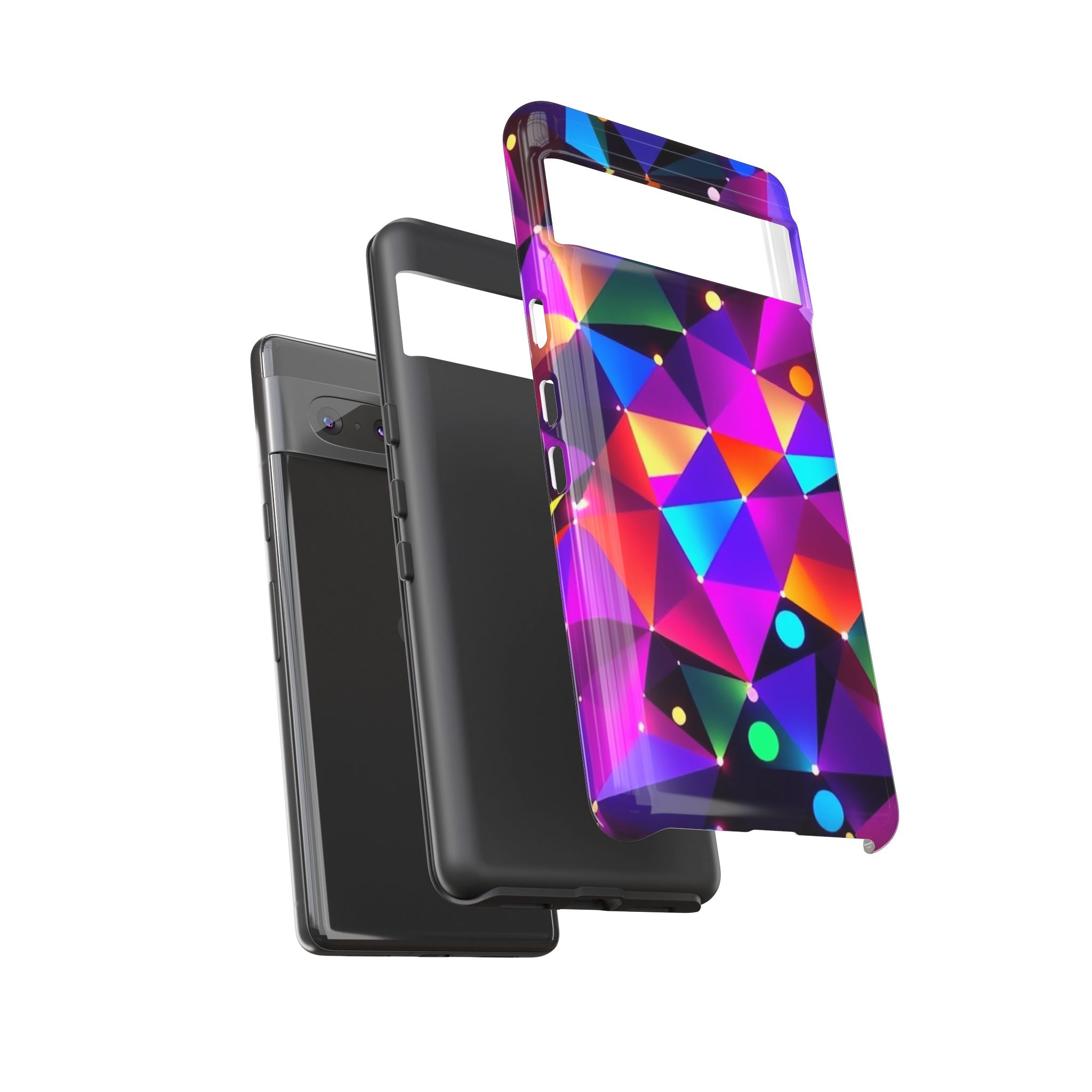 Android OR iPhone Compatible Cases - Colorful Angles Design - Unique Tough Cases